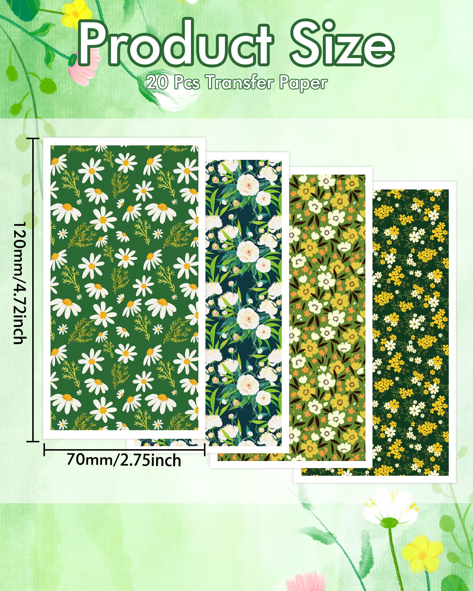 Puocaon Daisy Flower Transfer Paper 20 Pcs