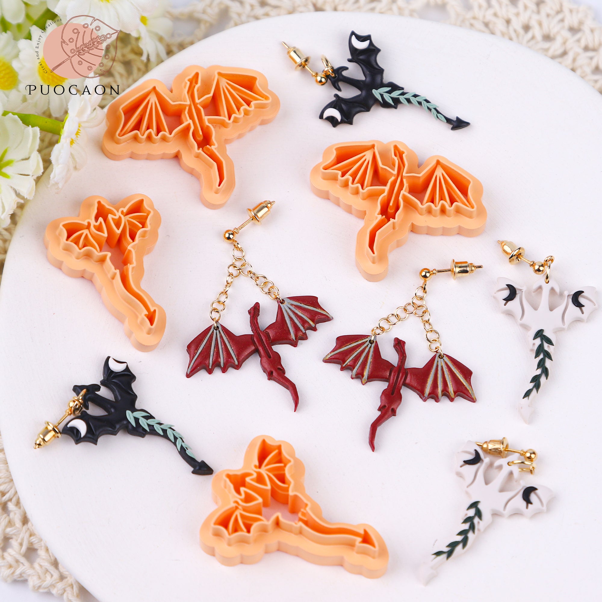 Puocaon Dragon Polymer Clay Cutters - 4 Pcs