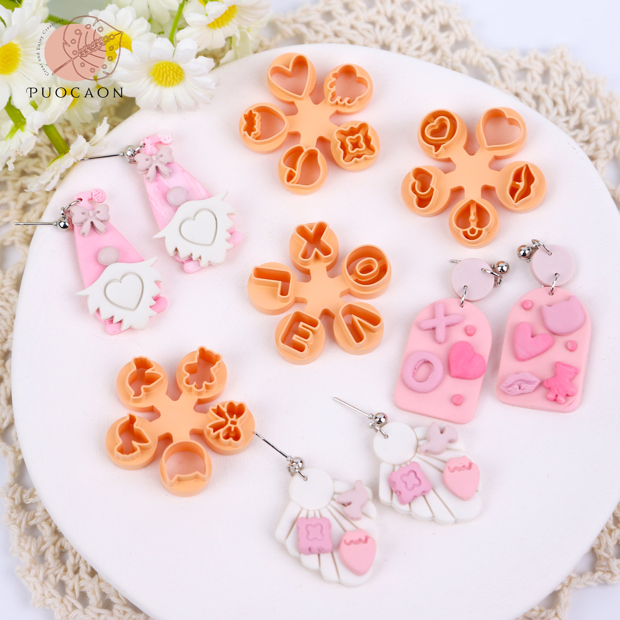  Puocaon Valentines Polymer Clay Cutters - 9 Pcs Clay Cutters  For Polymer Clay Jewelry Making