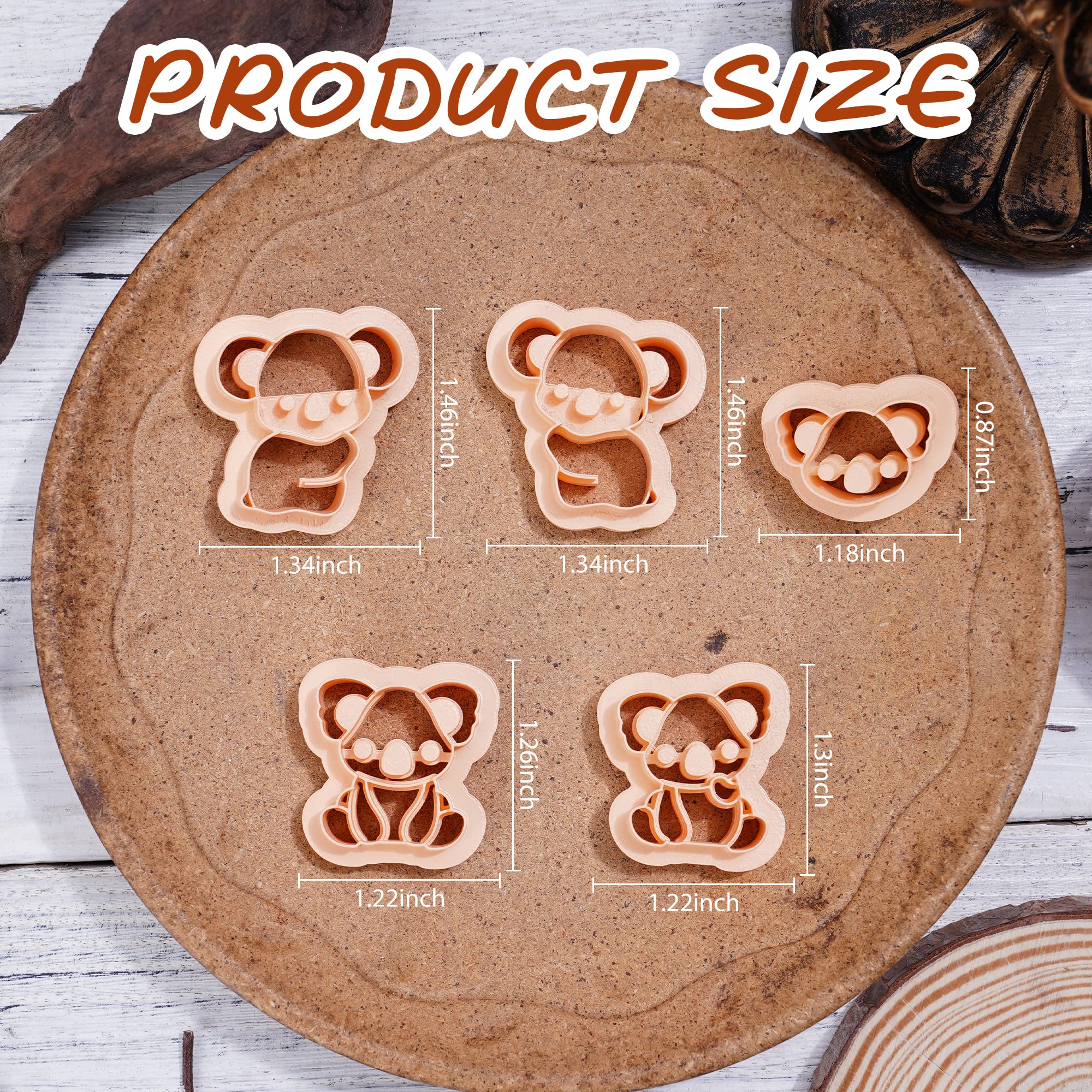 Puocaon Koala Bear Polymer Clay Cutters  5 Pcs