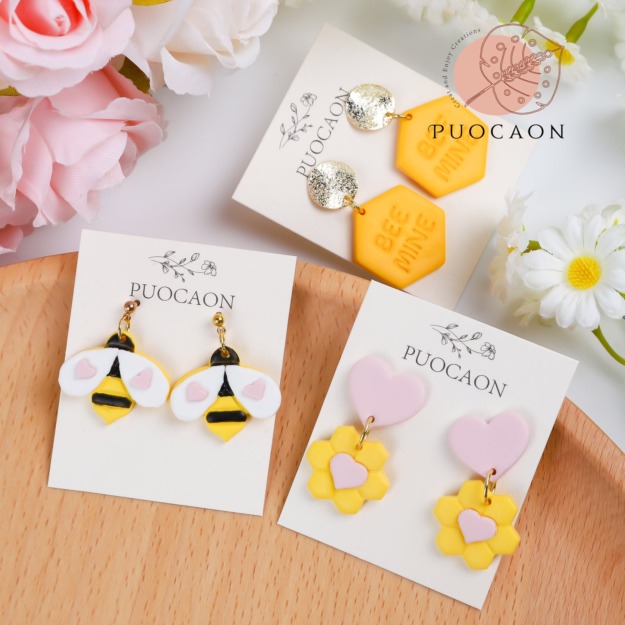 Puocaon Honeybee Polymer Clay Cutters 5 Pcs