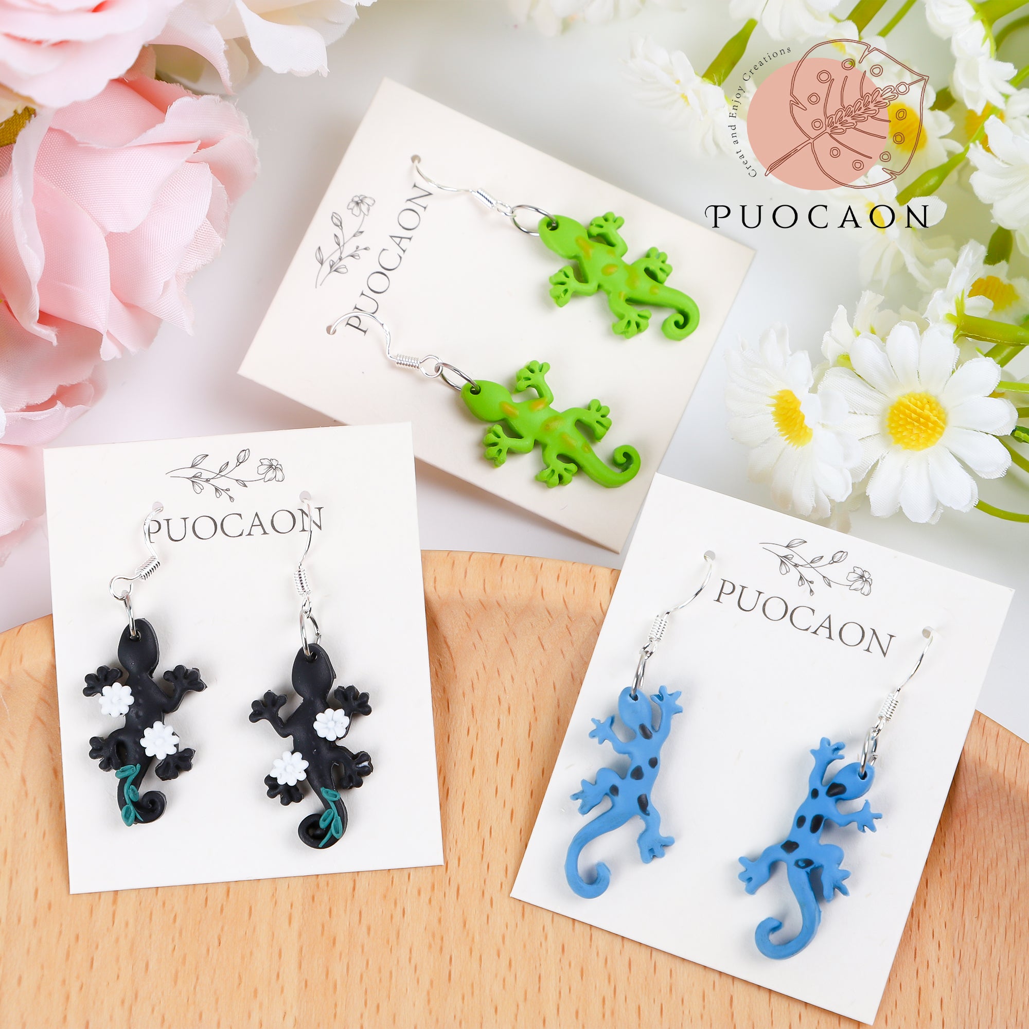 Puocaon Gecko Polymer Clay Cutters 4 Pcs