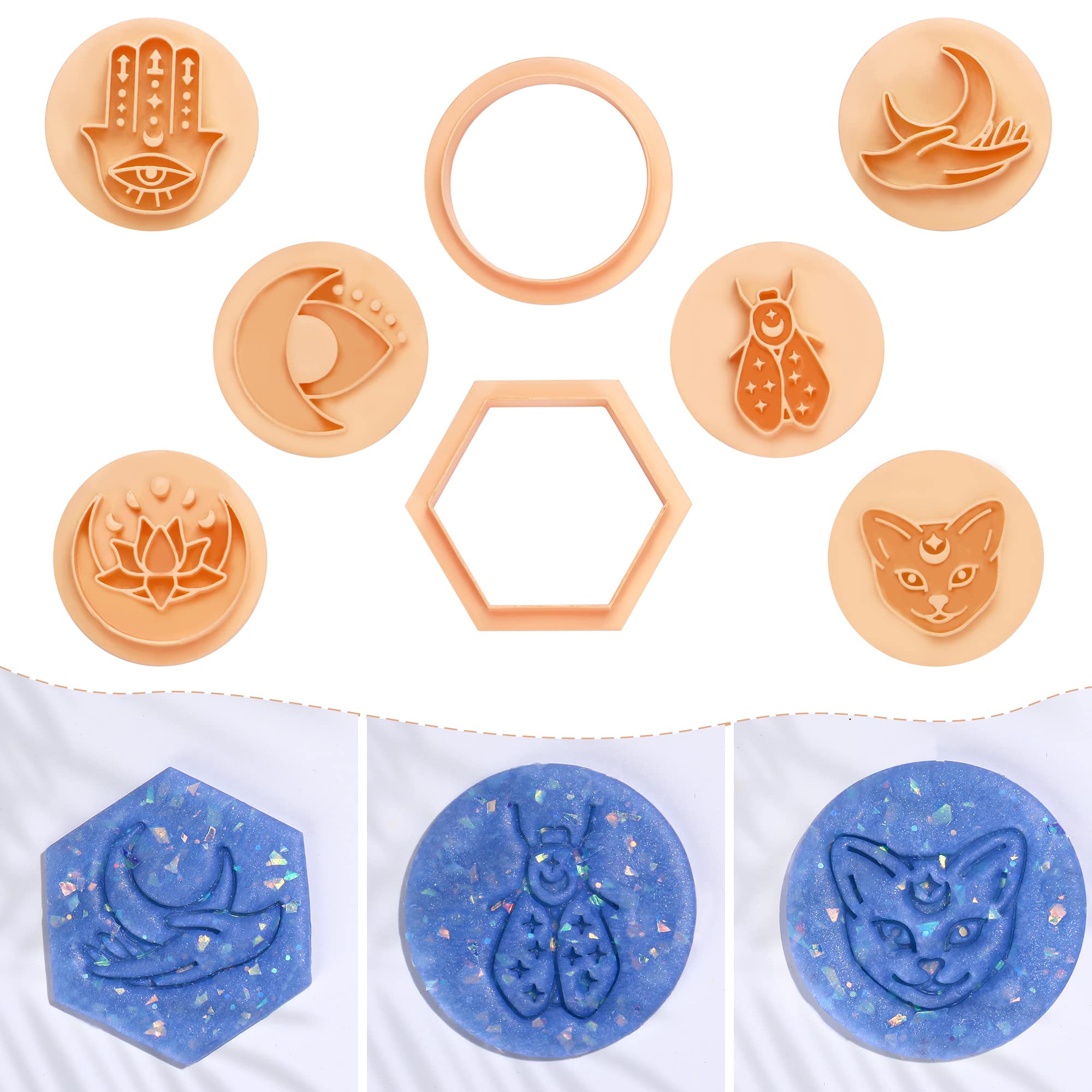 Puocaon Mystic Polymer Clay Stamps 6 Shapes