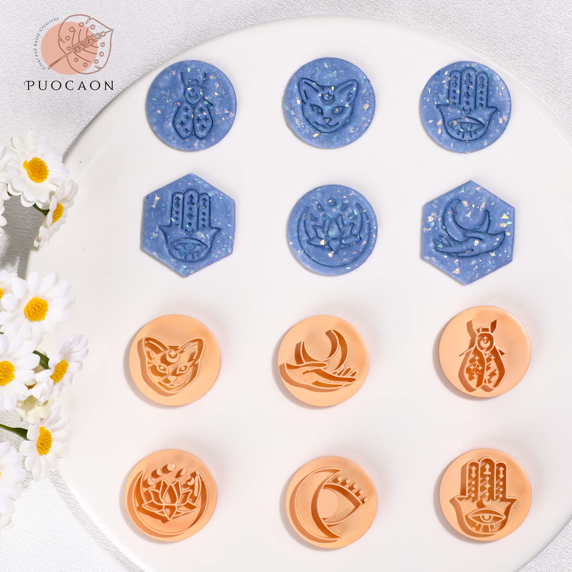 Puocaon Mystic Polymer Clay Stamps 6 Shapes