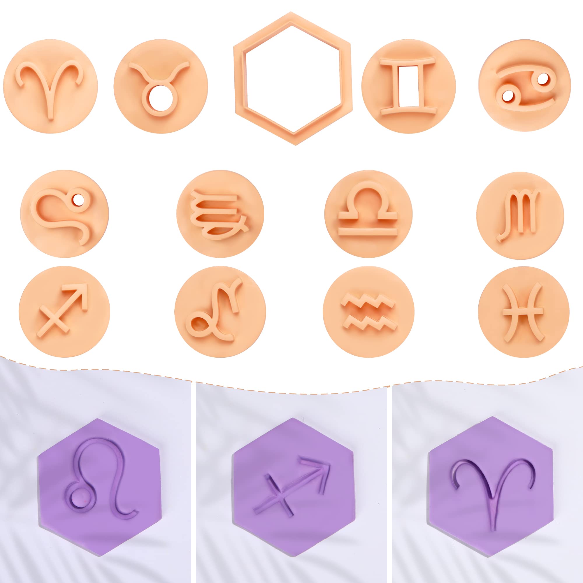 Puocaon Zodiac Clay Stamps 12 Pcs Star Signs