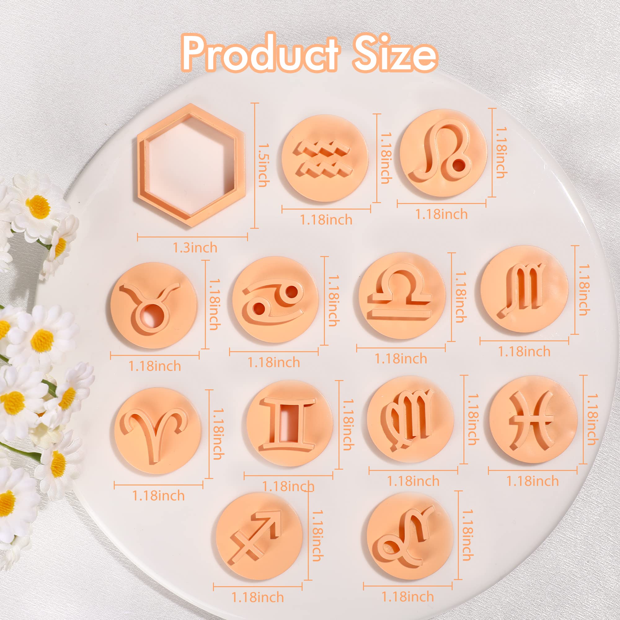 Puocaon Zodiac Clay Stamps 12 Pcs Star Signs