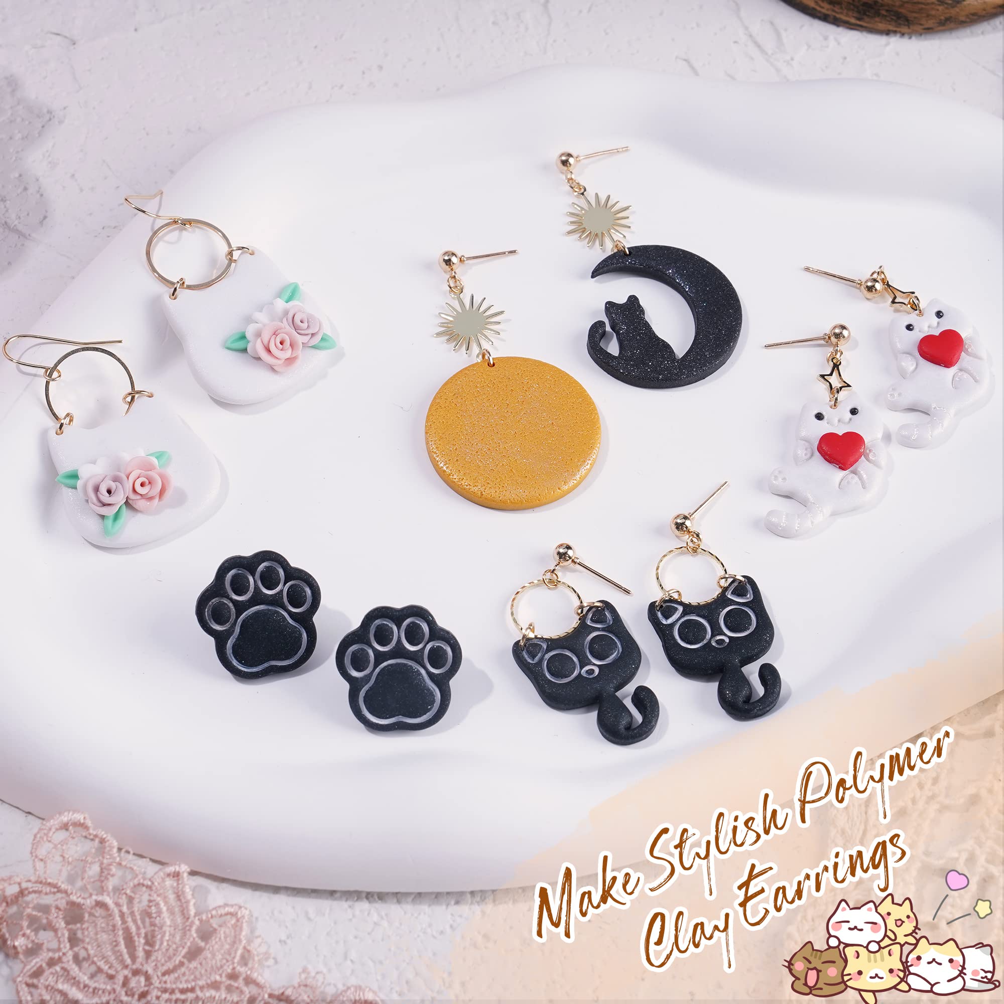 Puocaon Polymer Clay Cutters Sets Cute Kitten Cat