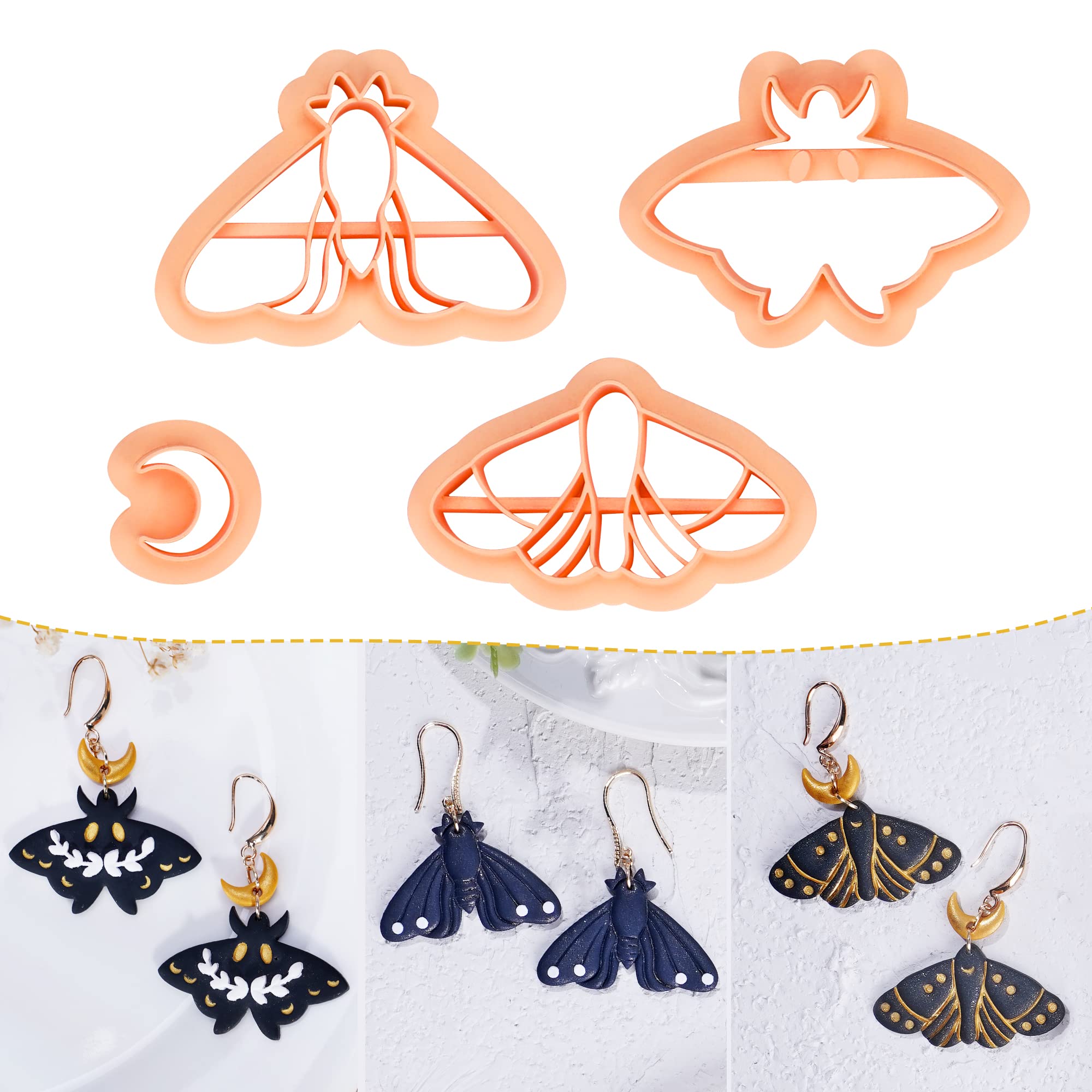 Puocaon Cat Polymer Clay Cutters - Embossing Animal Cutters Set, Cute  Kitten Clay Cutters for Polymer Clay Jewelry Making Paw Cat Moon Dangle Set  Clay Cutters, Heart Circle Clay Earrings Cutters 