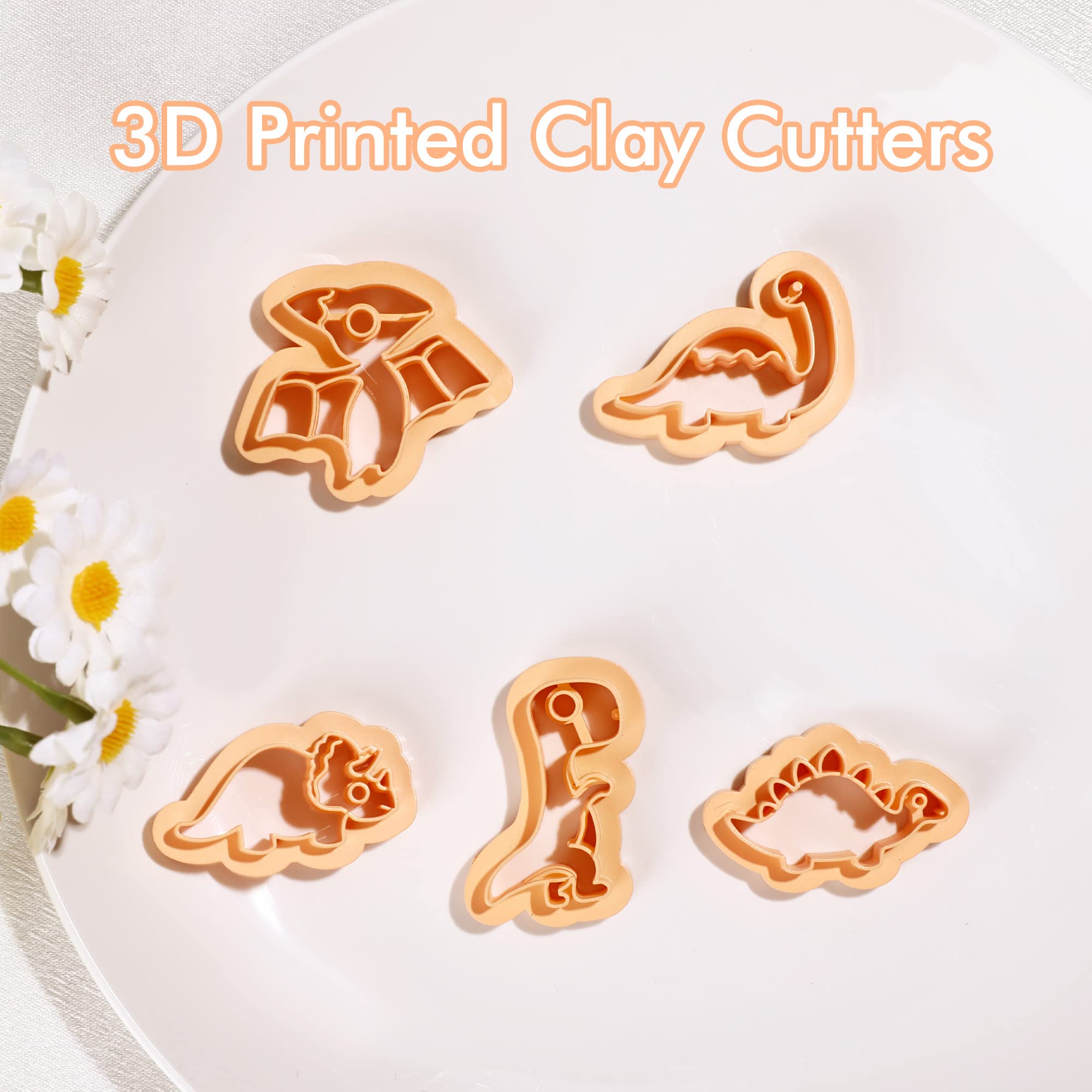 Puocaon Dinosaur Polymer Clay Cutters T-Rex 5 Shapes