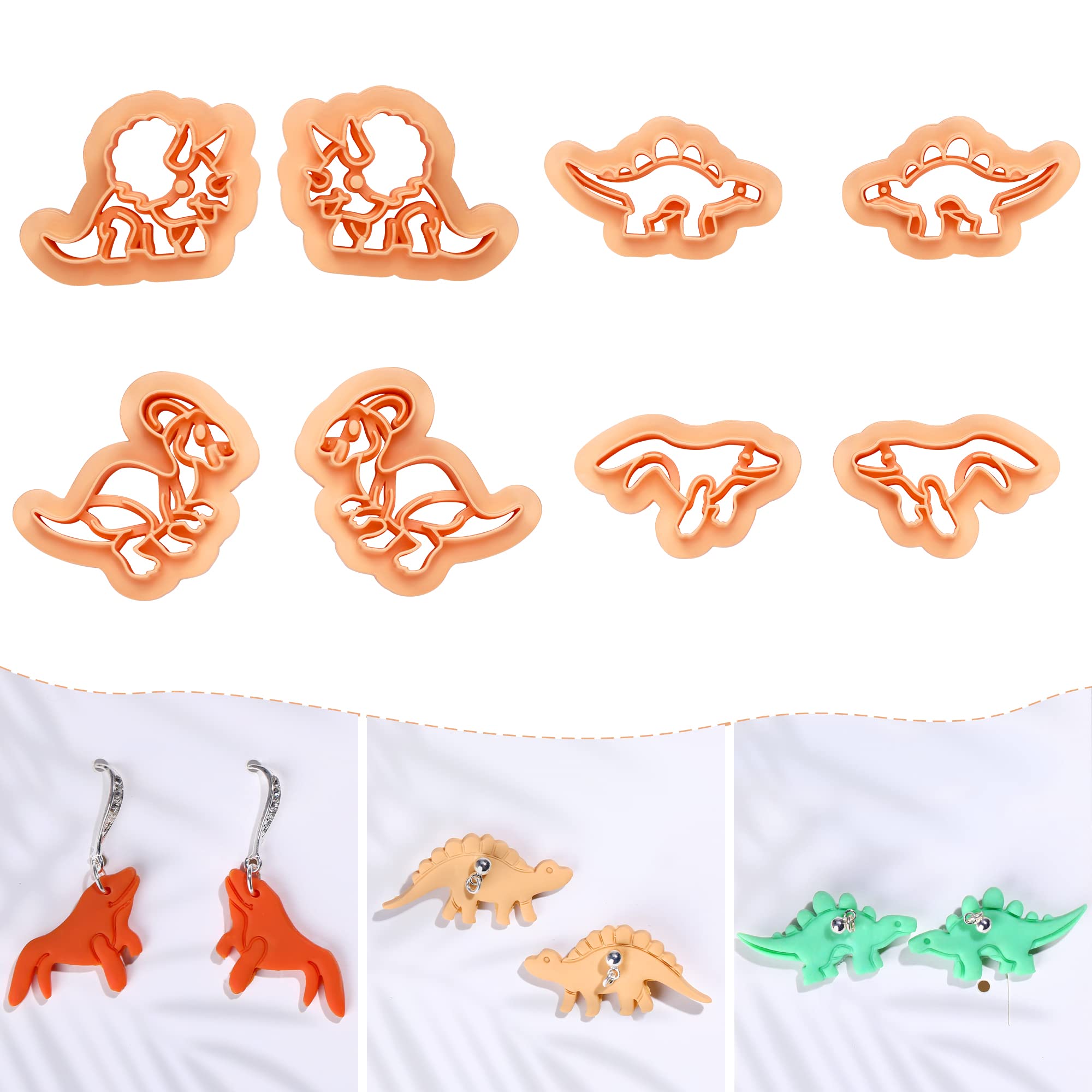Puocaon Polymer Clay Cutters Dinosaur 8 Pcs