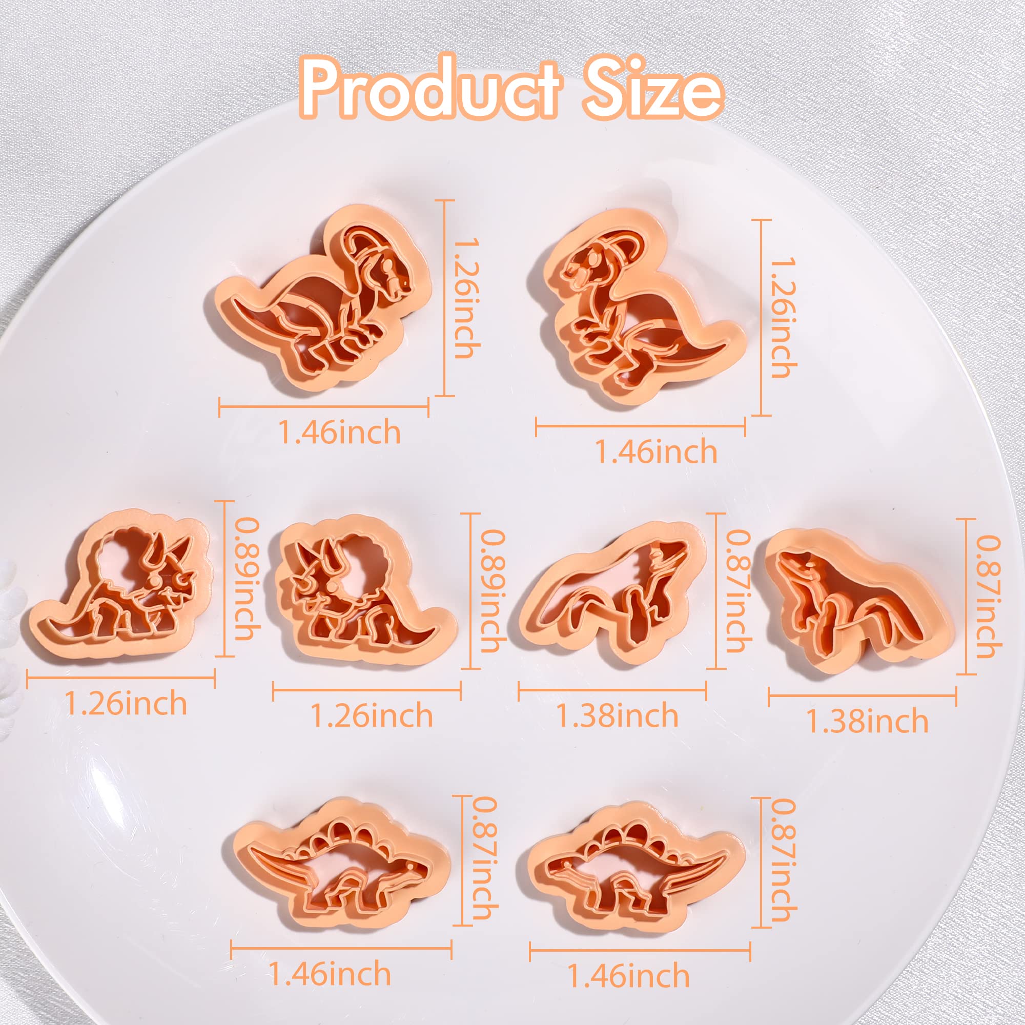 Puocaon Polymer Clay Cutters Dinosaur 8 Pcs