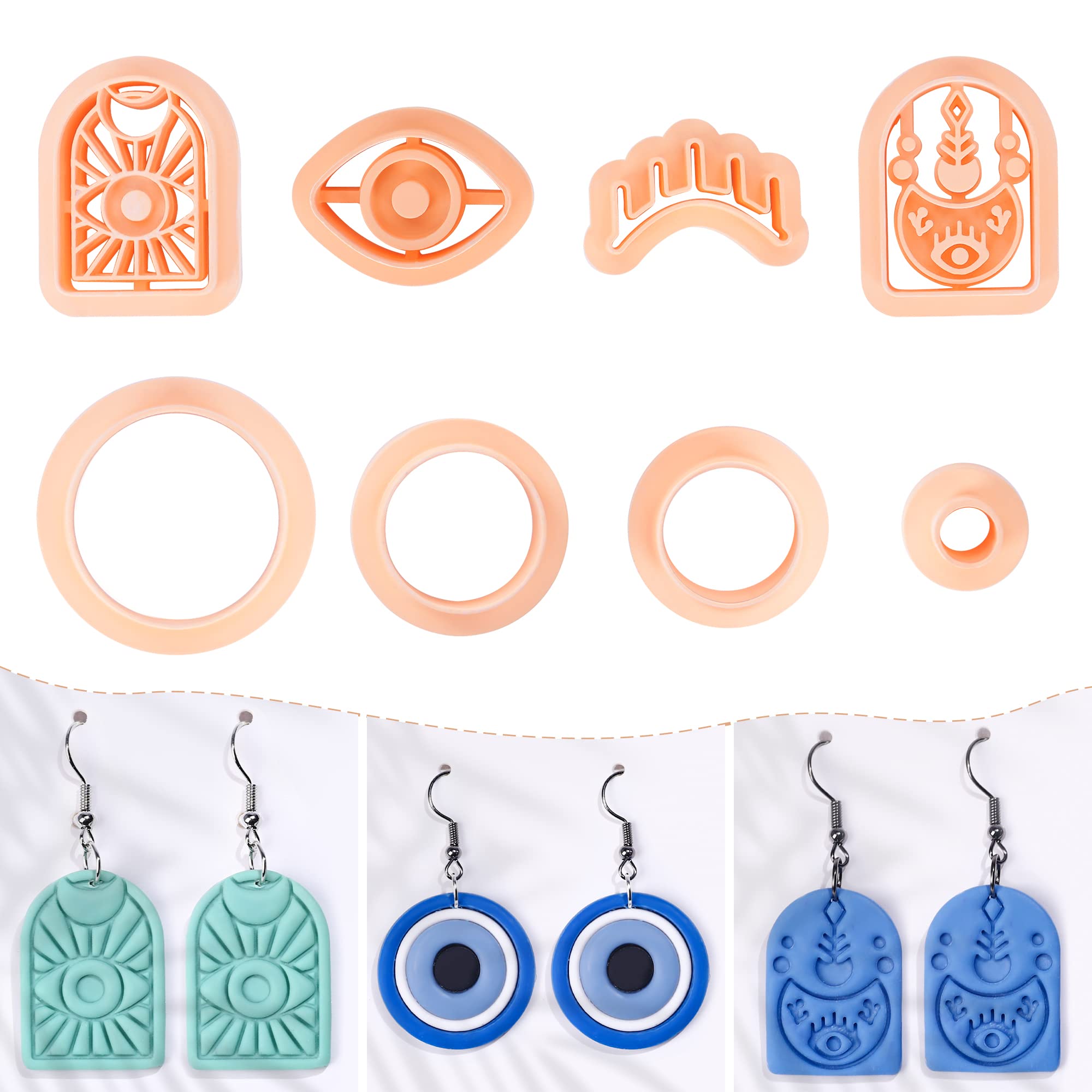 Puocaon Evil Eye Clay Earring Cutters Mystic Arch Devil Teardrop 8 Shape