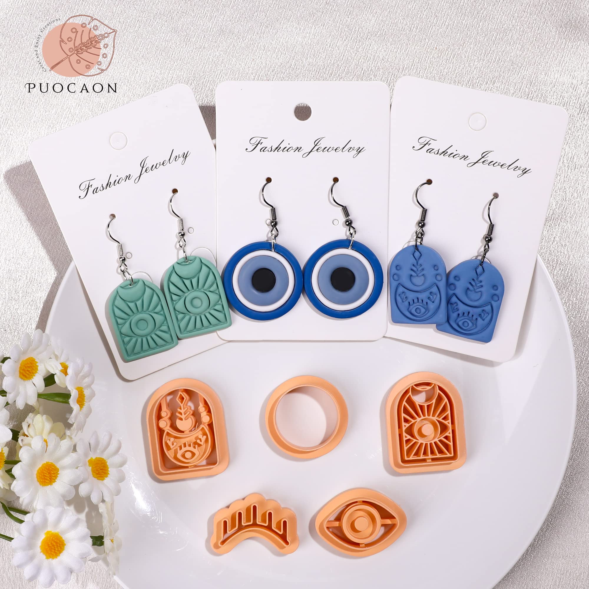 Puocaon Evil Eye Clay Earring Cutters Mystic Arch Devil Teardrop 8 Shape