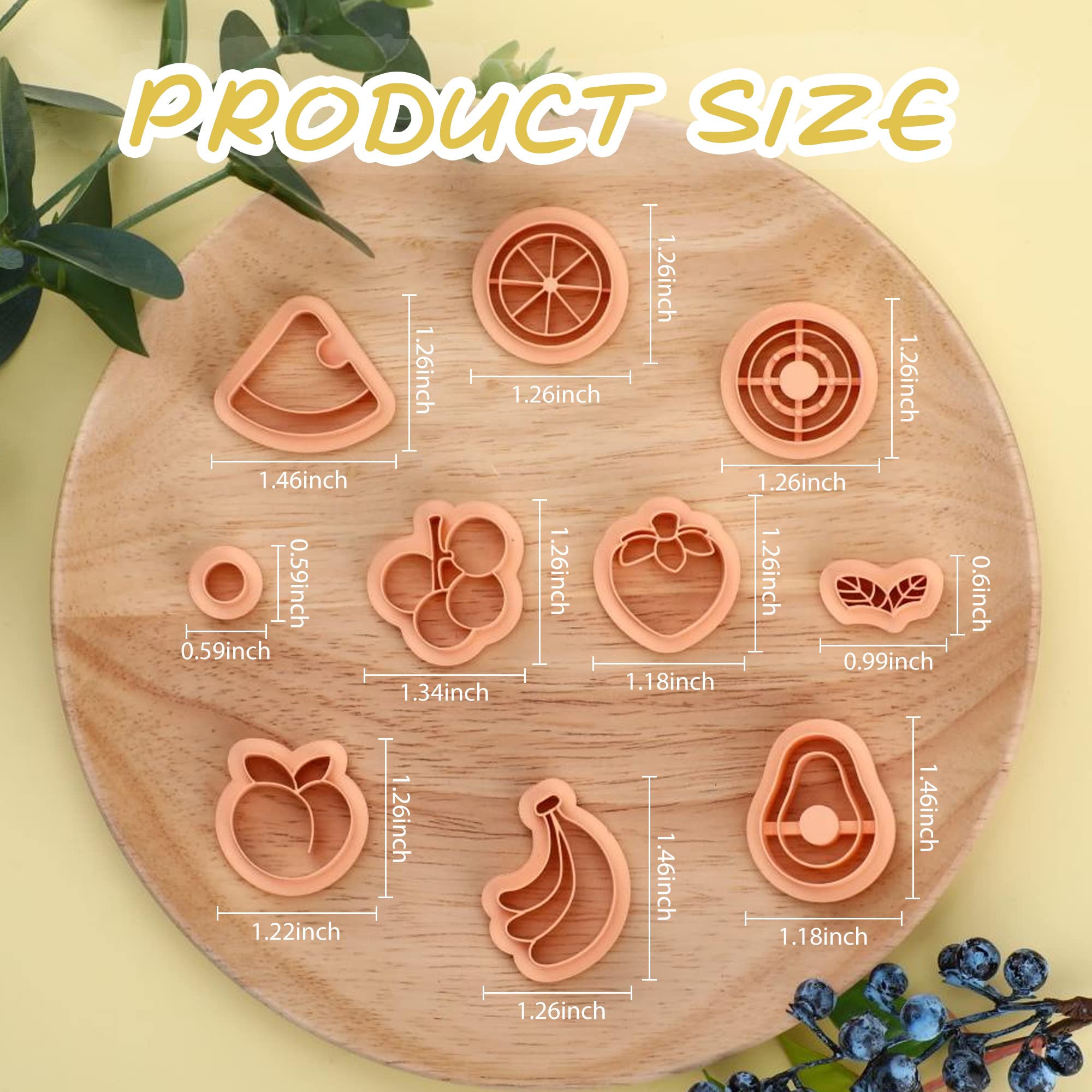 Puocaon Fruit Polymer Clay Cutters 10 Shapes