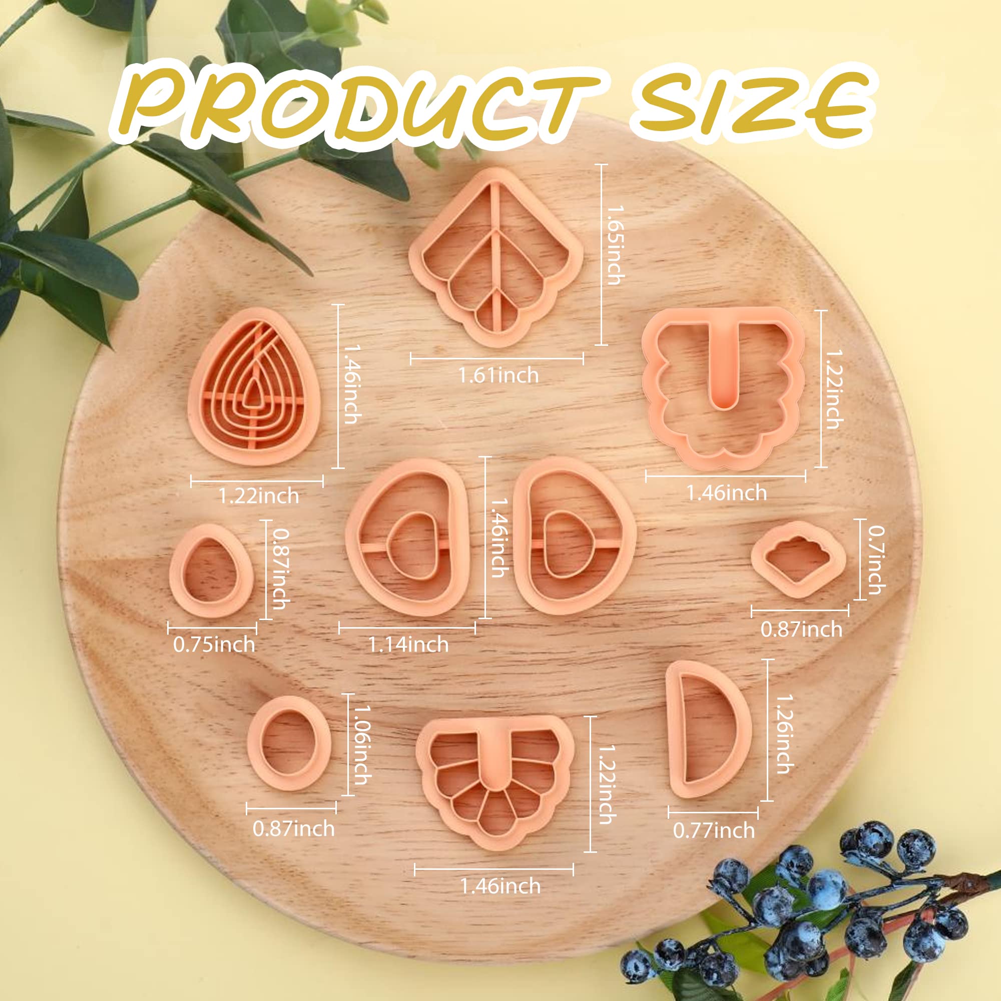 Puocaon Embossed Geometric Clay Cutters 10 Shapes