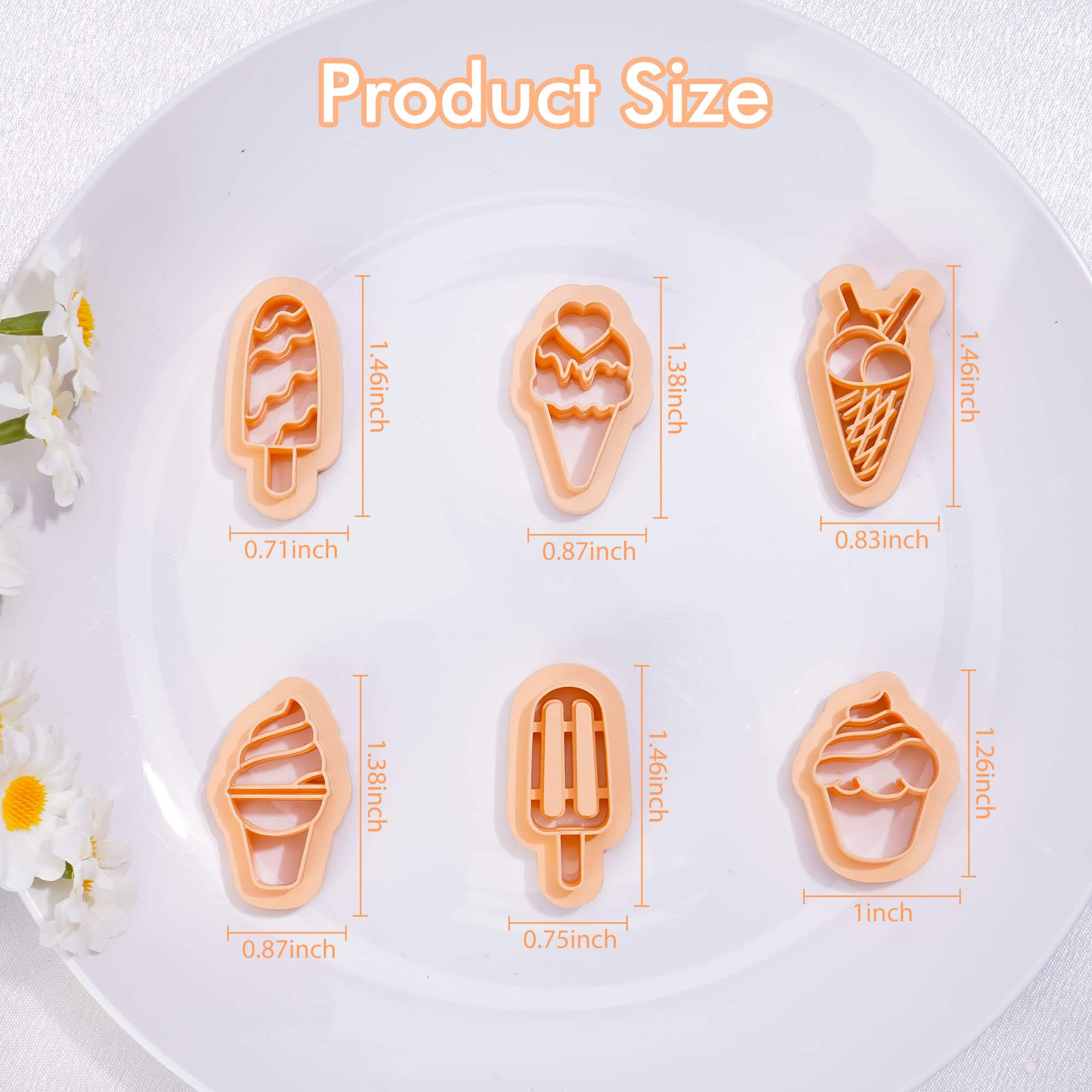 Puocaon Icecream Clay Earring Cutters 6 Shapes