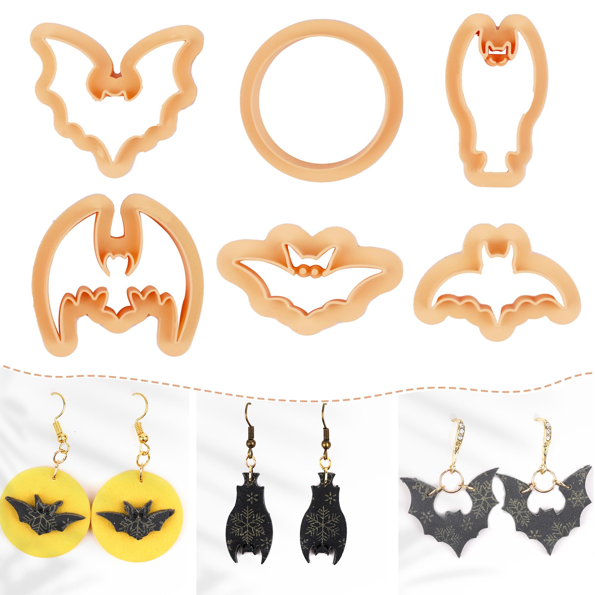 Puocaon Bat Polymer Clay Cutters 5 Pcs