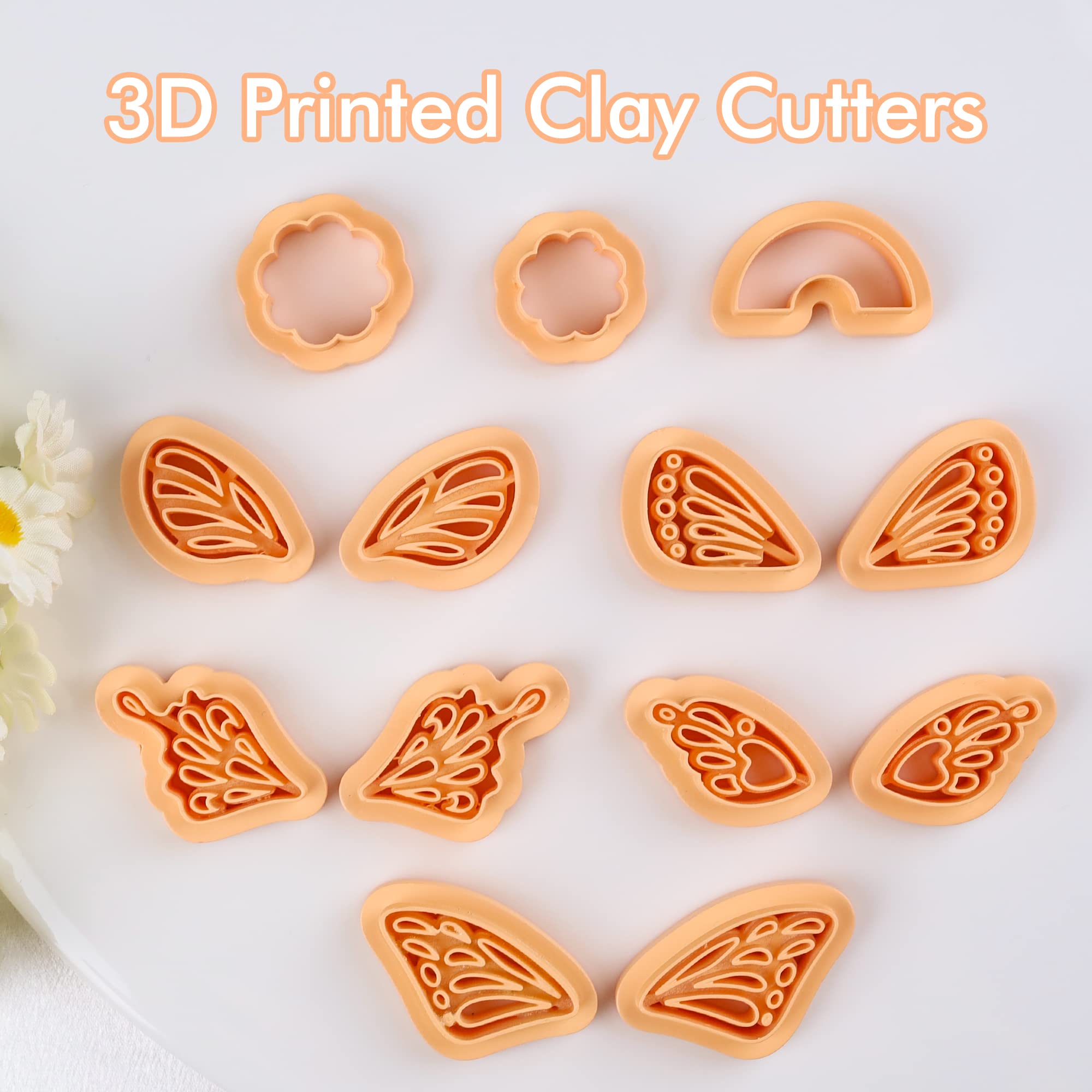 Puocaon Butterfly Wing Clay Cutters 10 Pcs