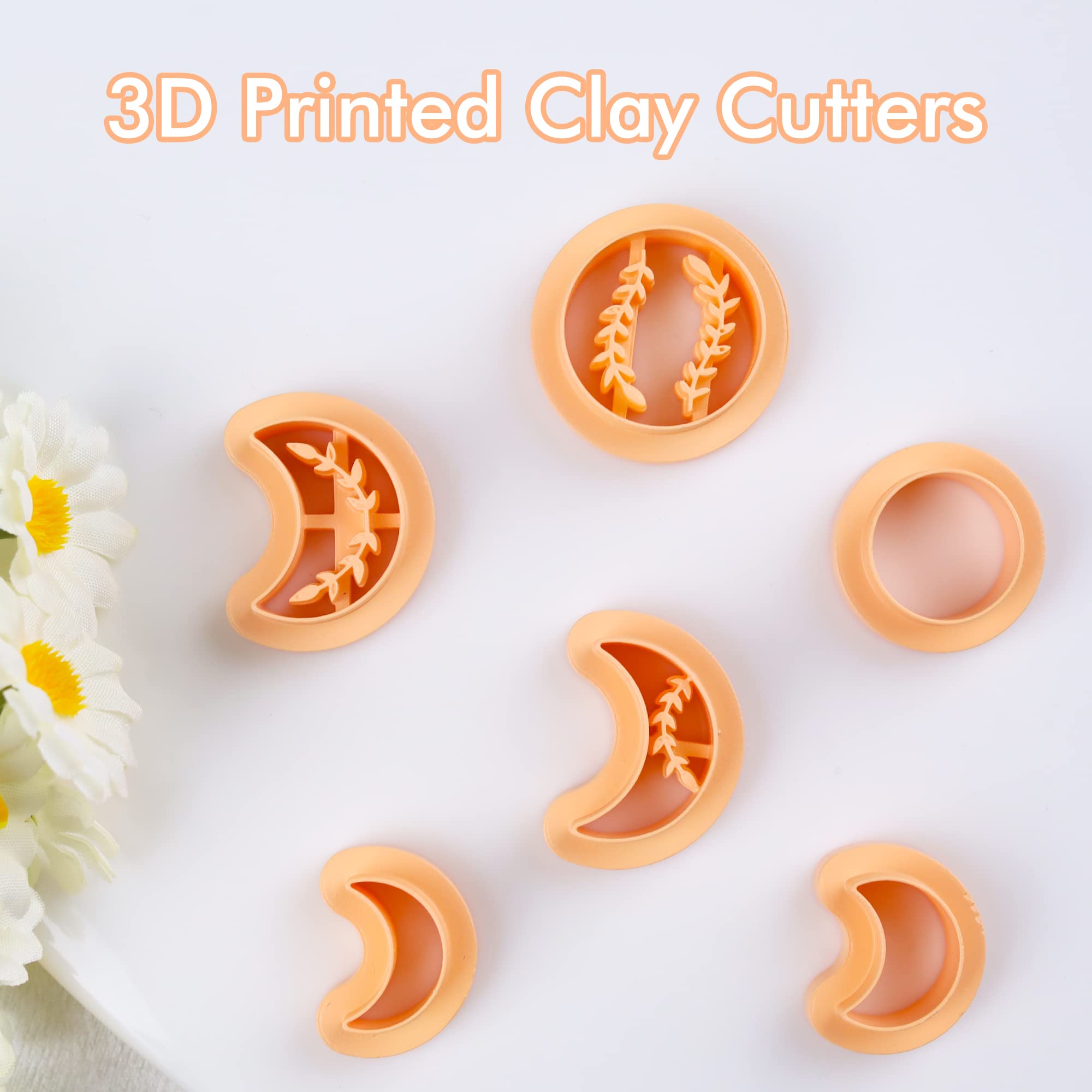 Puocaon Moon Phase Clay Cutters 6 Pcs