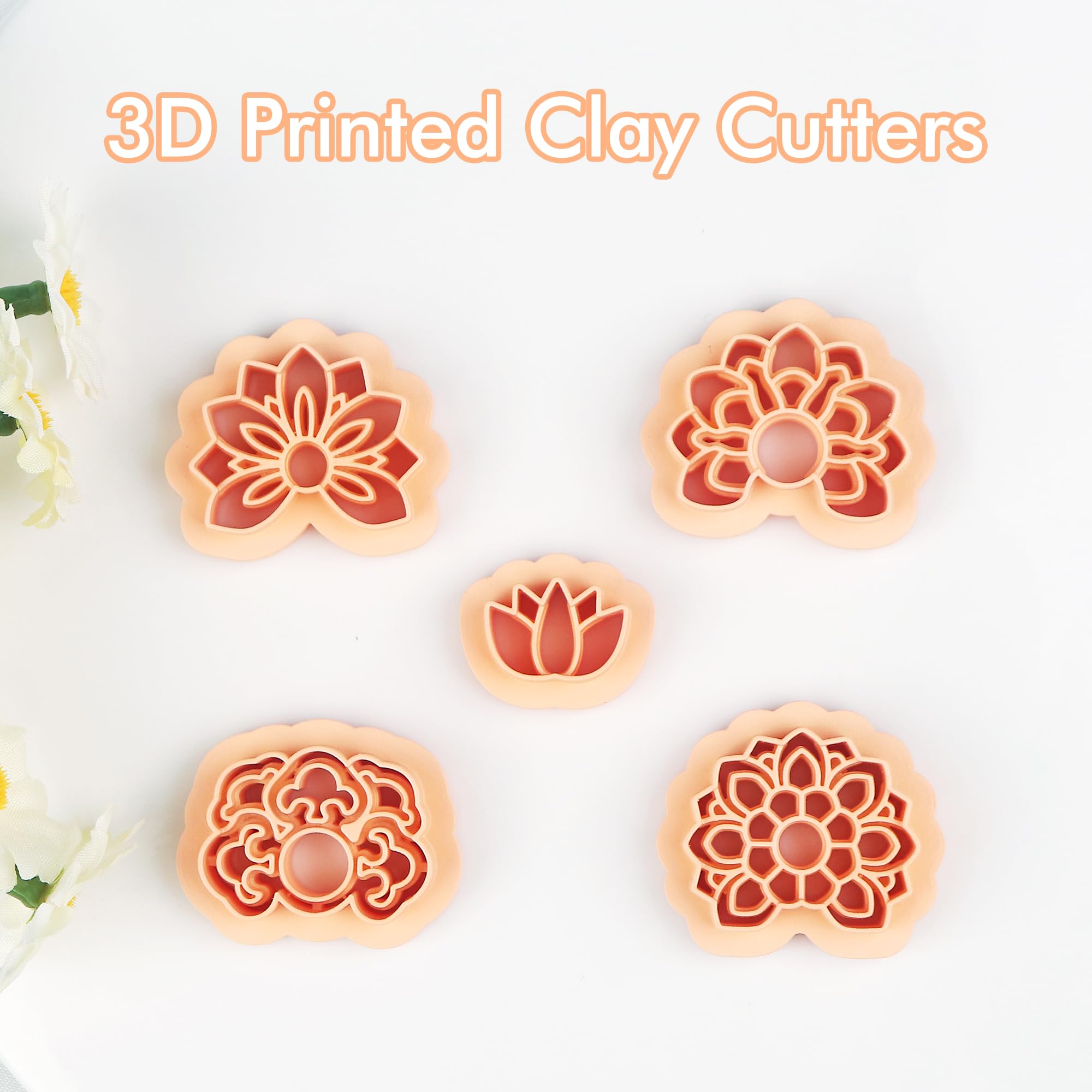 Puocaon Lotus Polymer Clay Cutters 5 Shapes