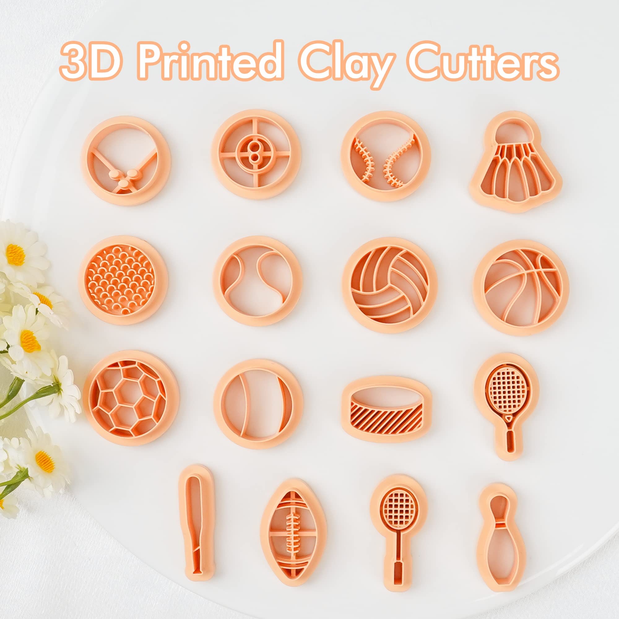 Puocaon Sports Polymer Clay Cutters 16 Shapes