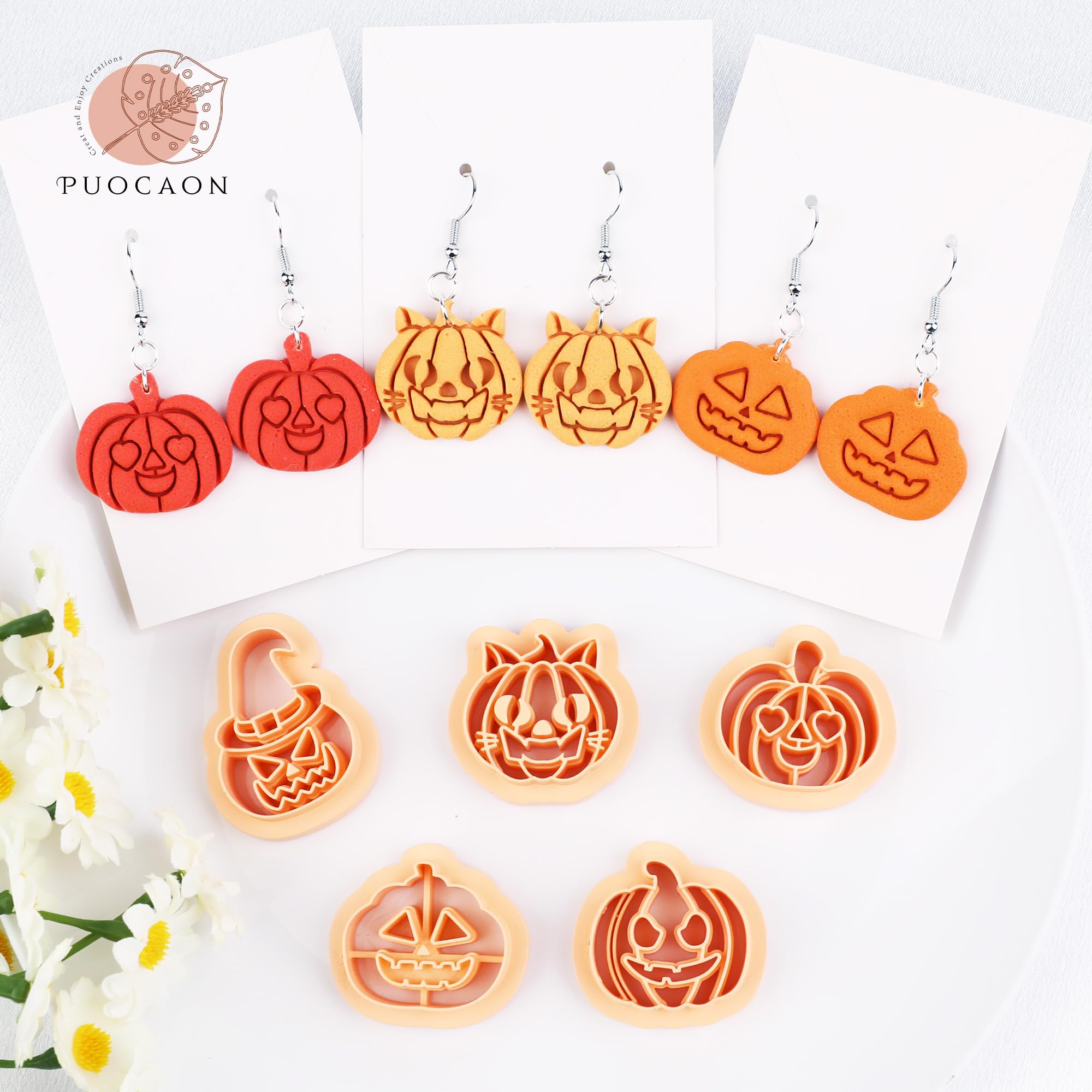 Puocaon Evil Pumpkin Clay Cutters 8 Shapes