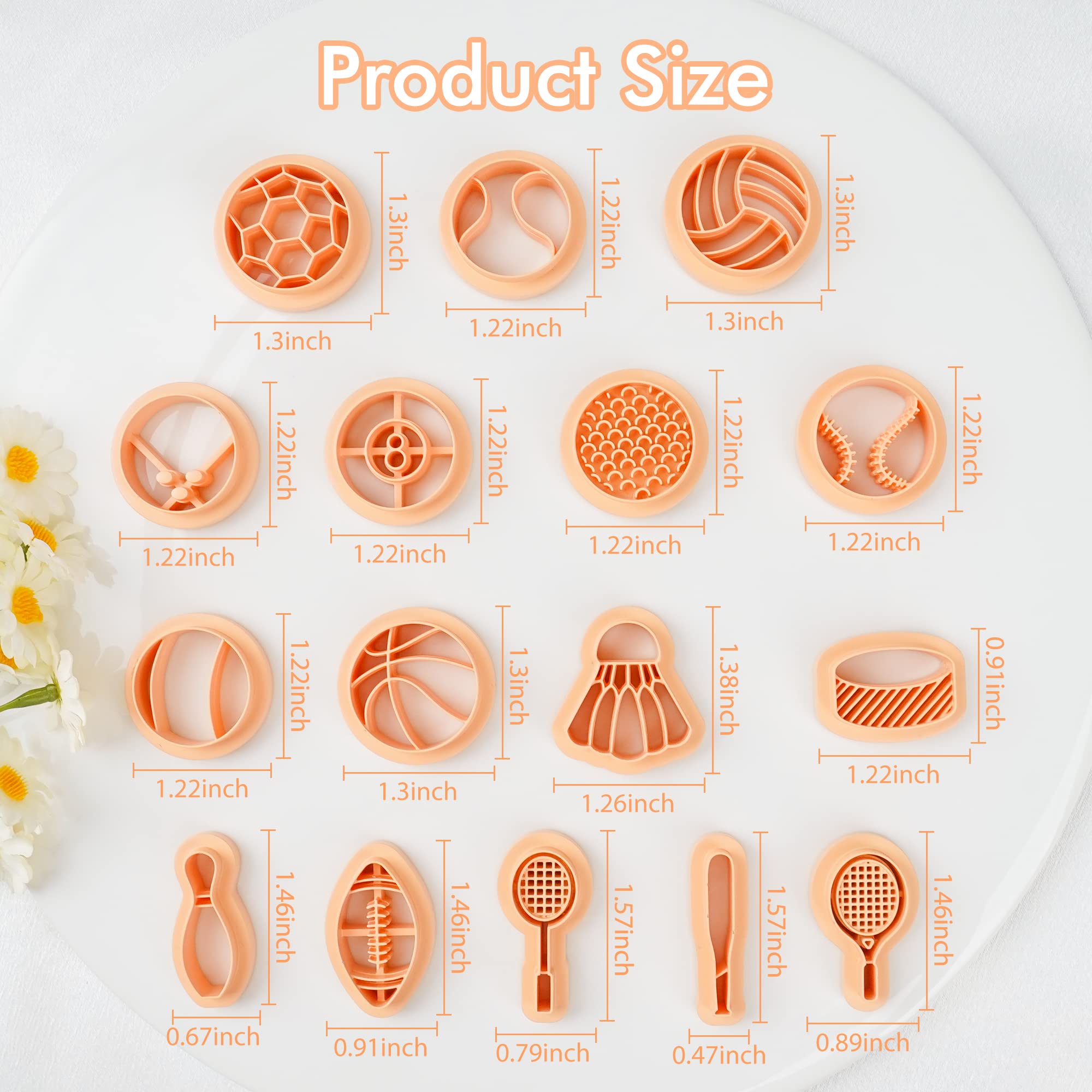 Puocaon Sports Polymer Clay Cutters 16 Shapes