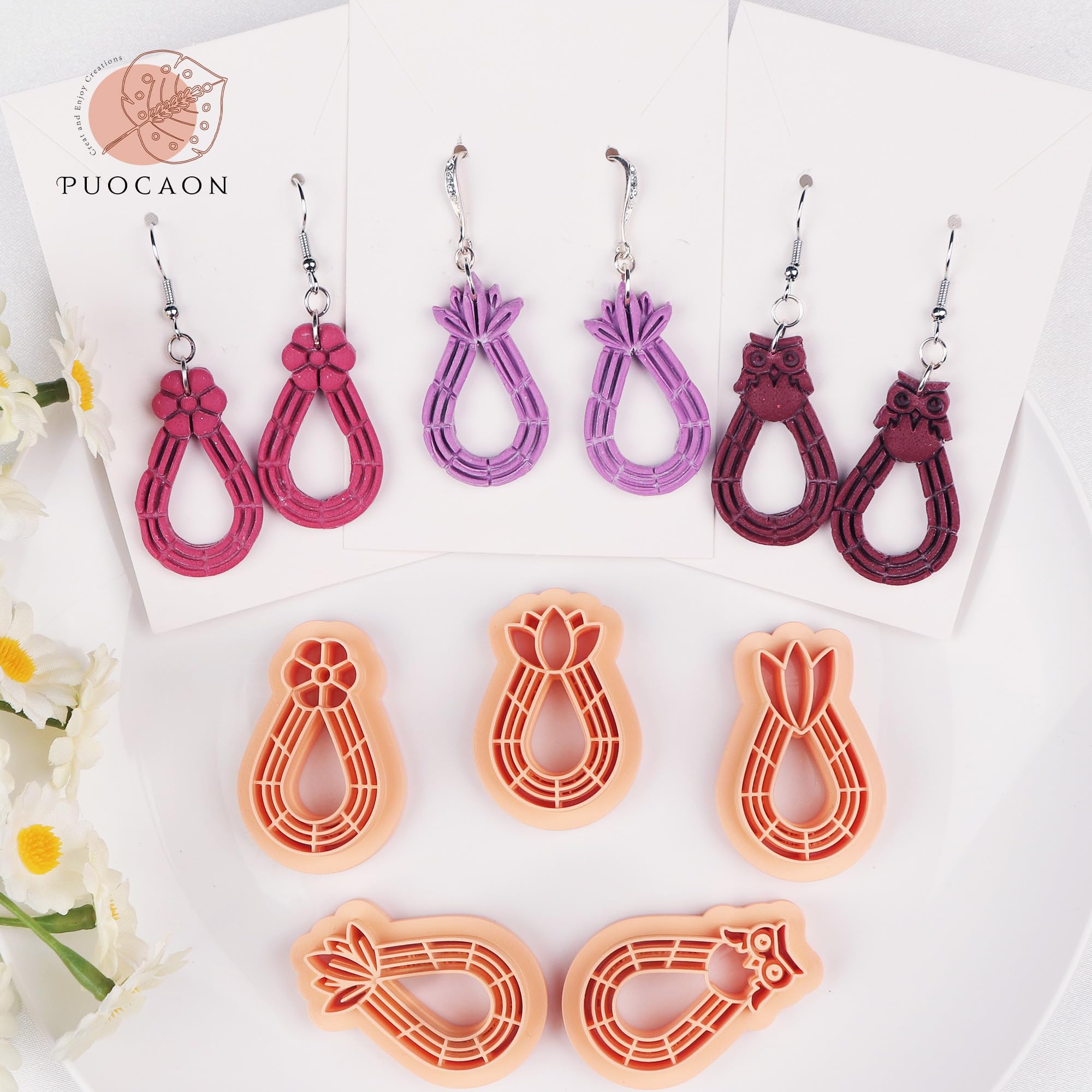 Puocaon Boho Polymer Clay Cutters 5 Shapes