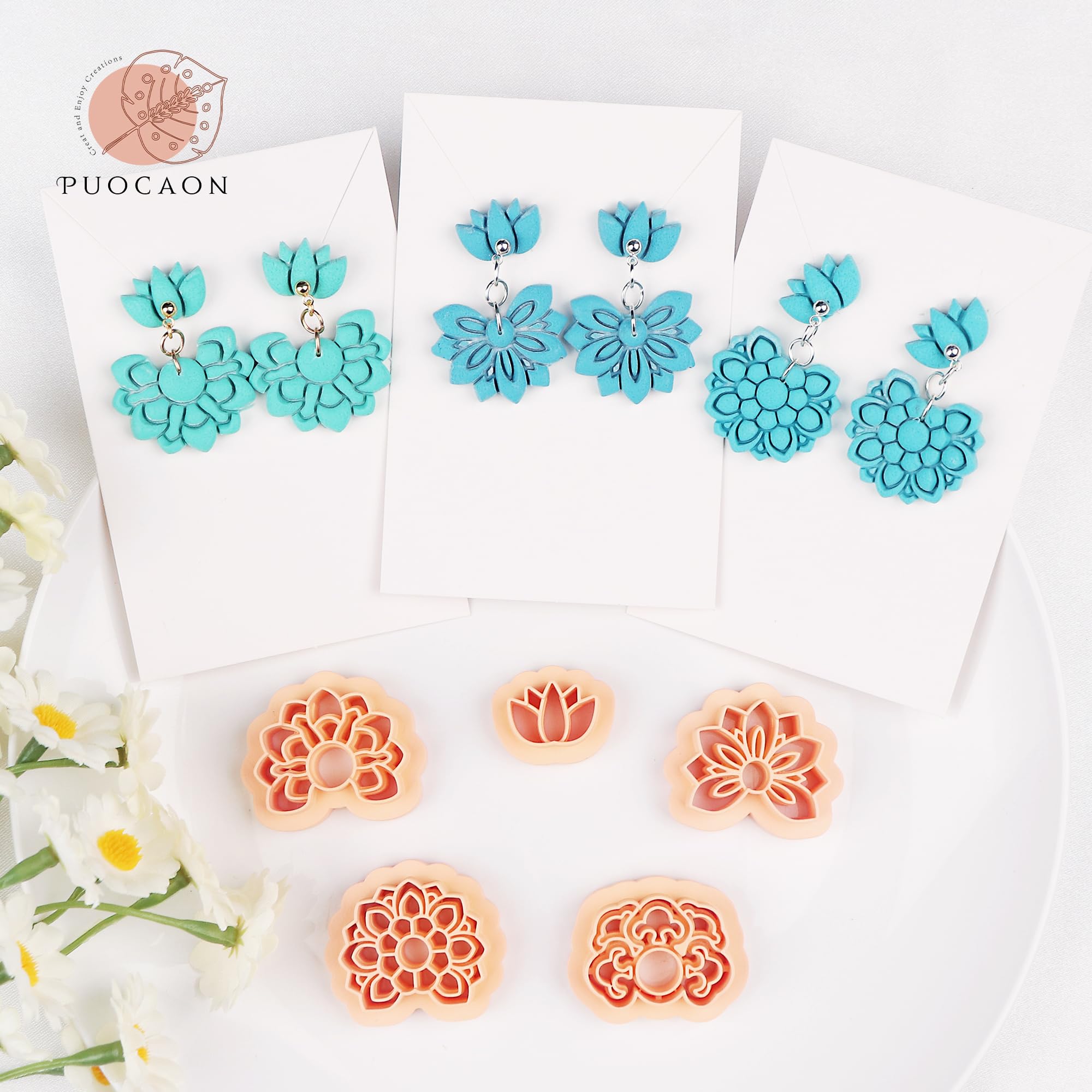 Puocaon Lotus Polymer Clay Cutters 5 Shapes