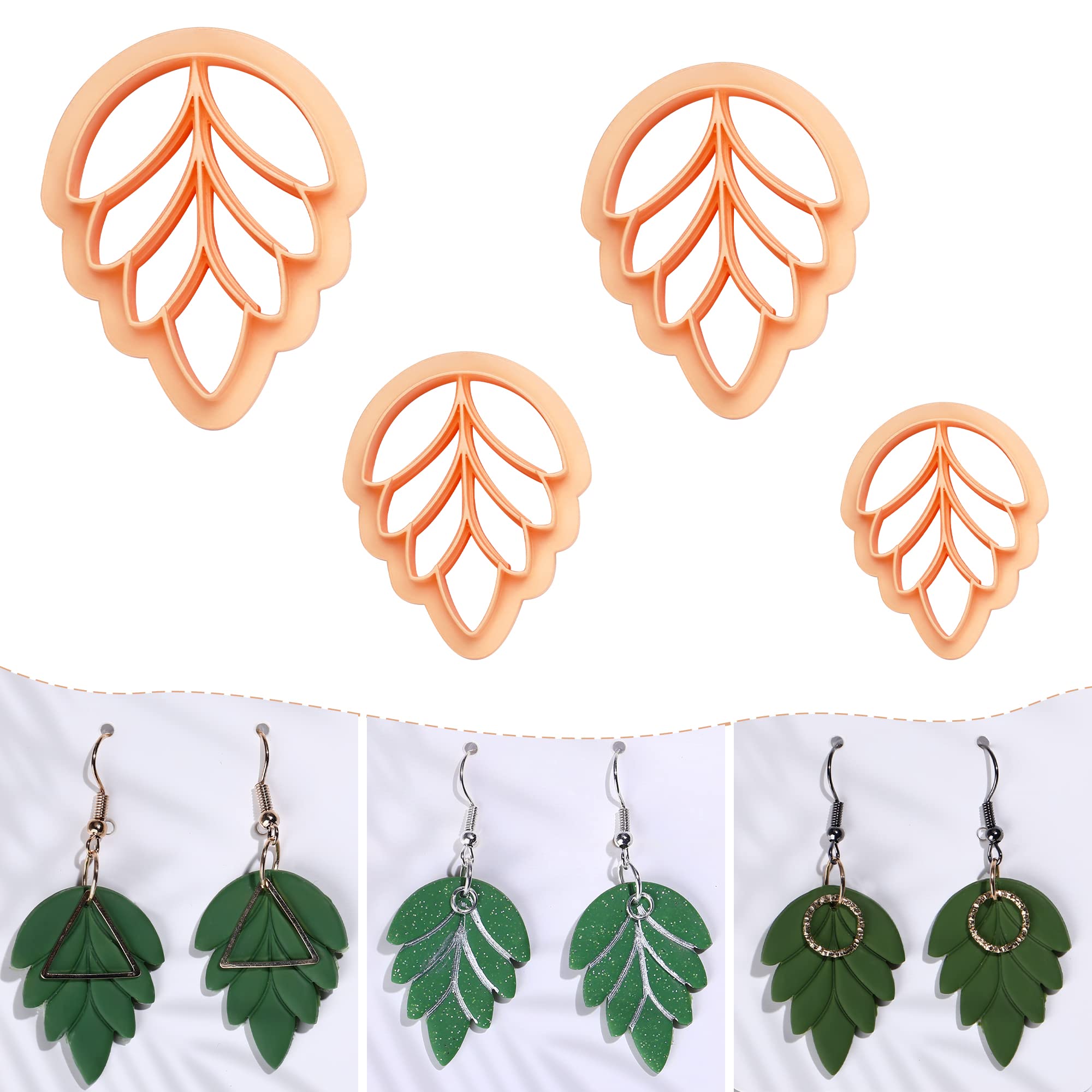 Polymer Clay Leaf Cutters For Earrings