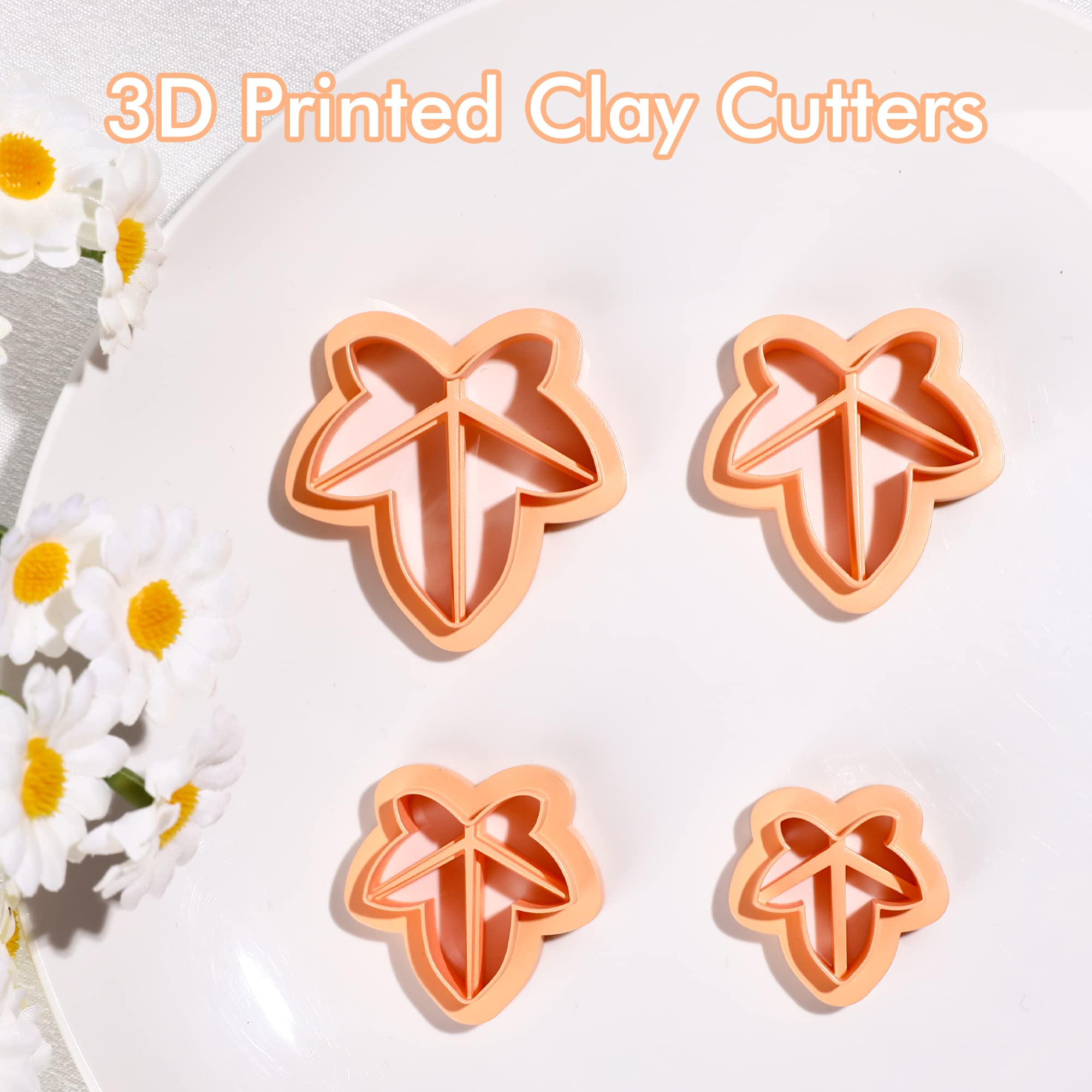 Puocaon Ivy Leaf Clay Cutters 4 Pcs