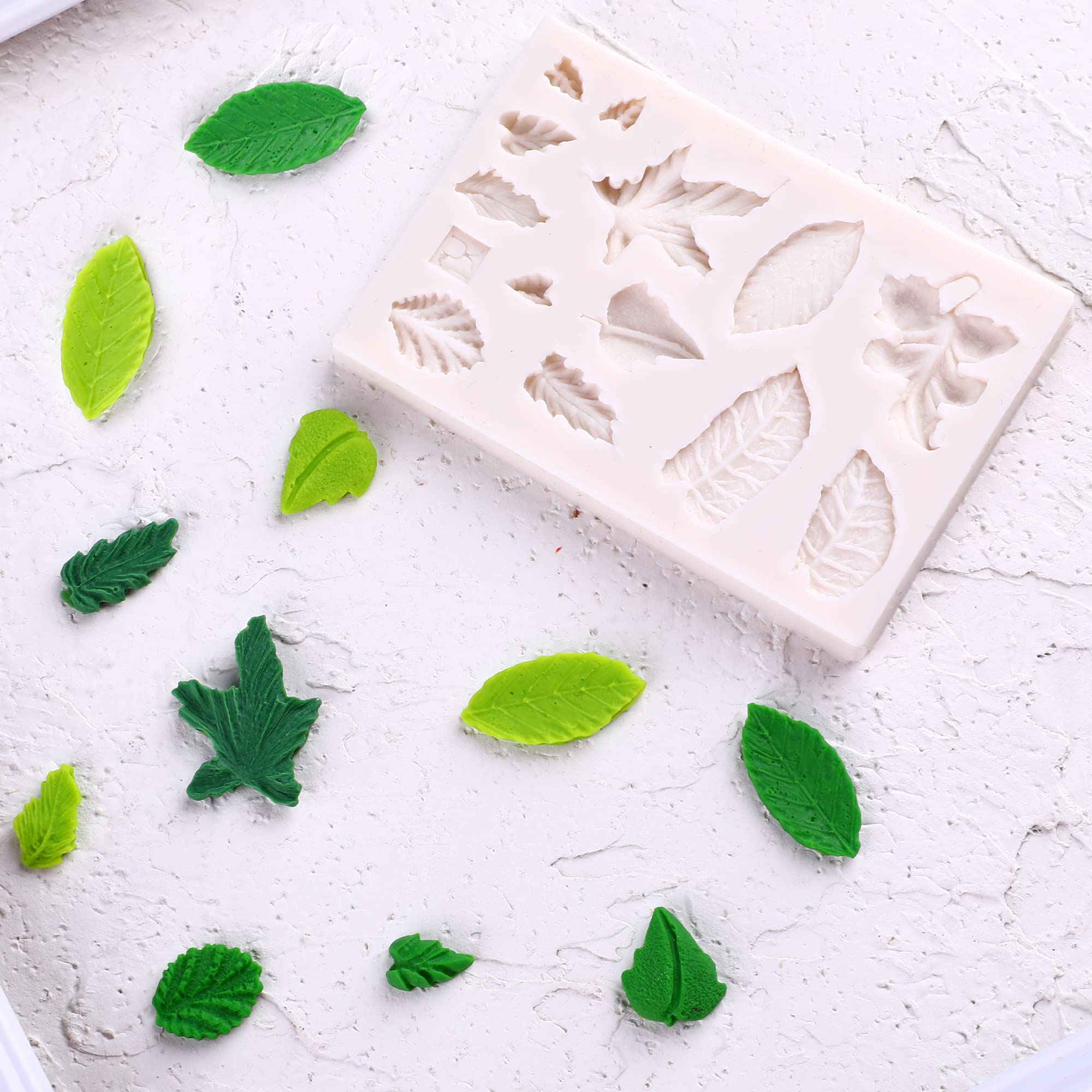 Puocaon Polymer Clay Molds 14 Cavities Tropical Leaves