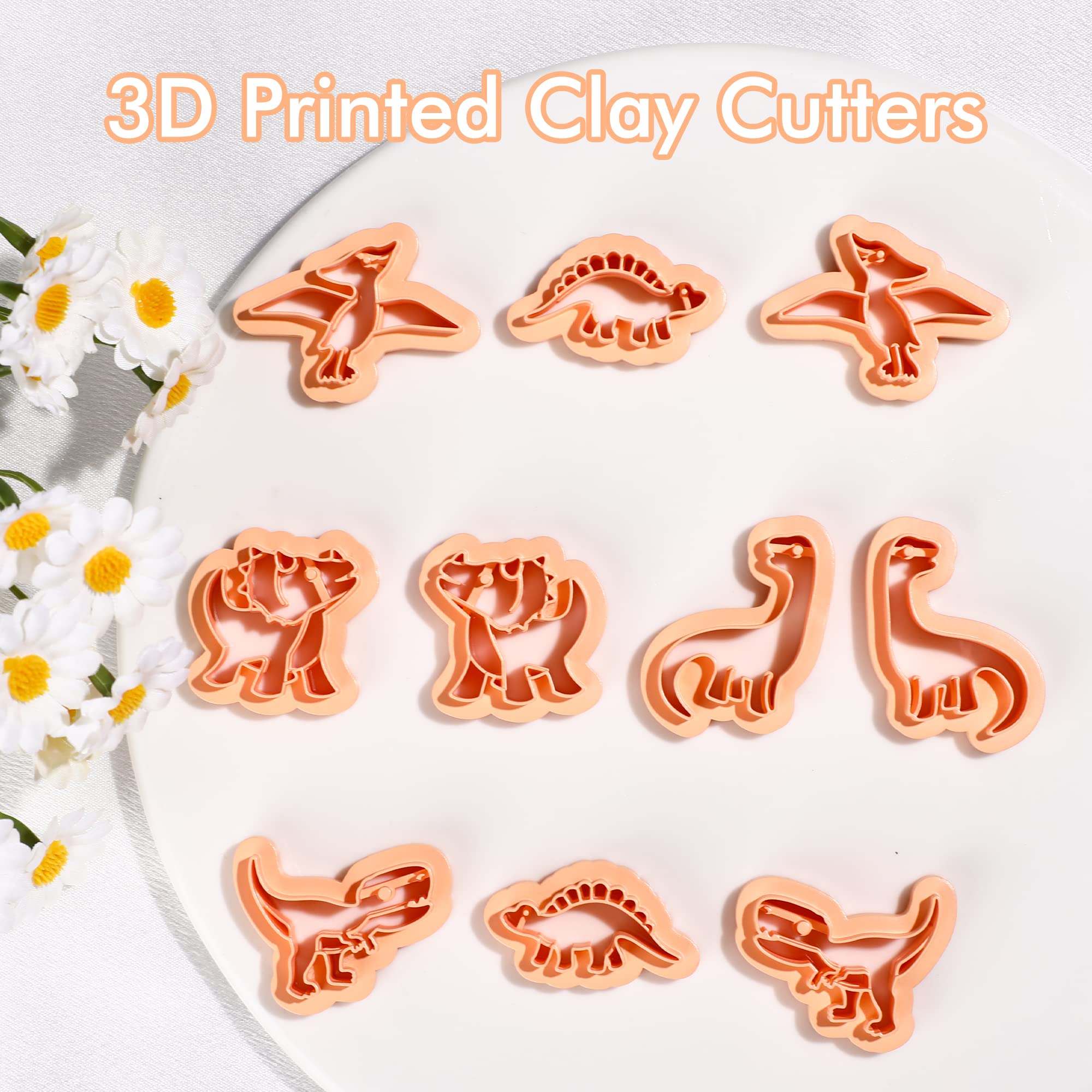 Puocaon Dinosaur Triceratops Clay Cutters10 Pcs