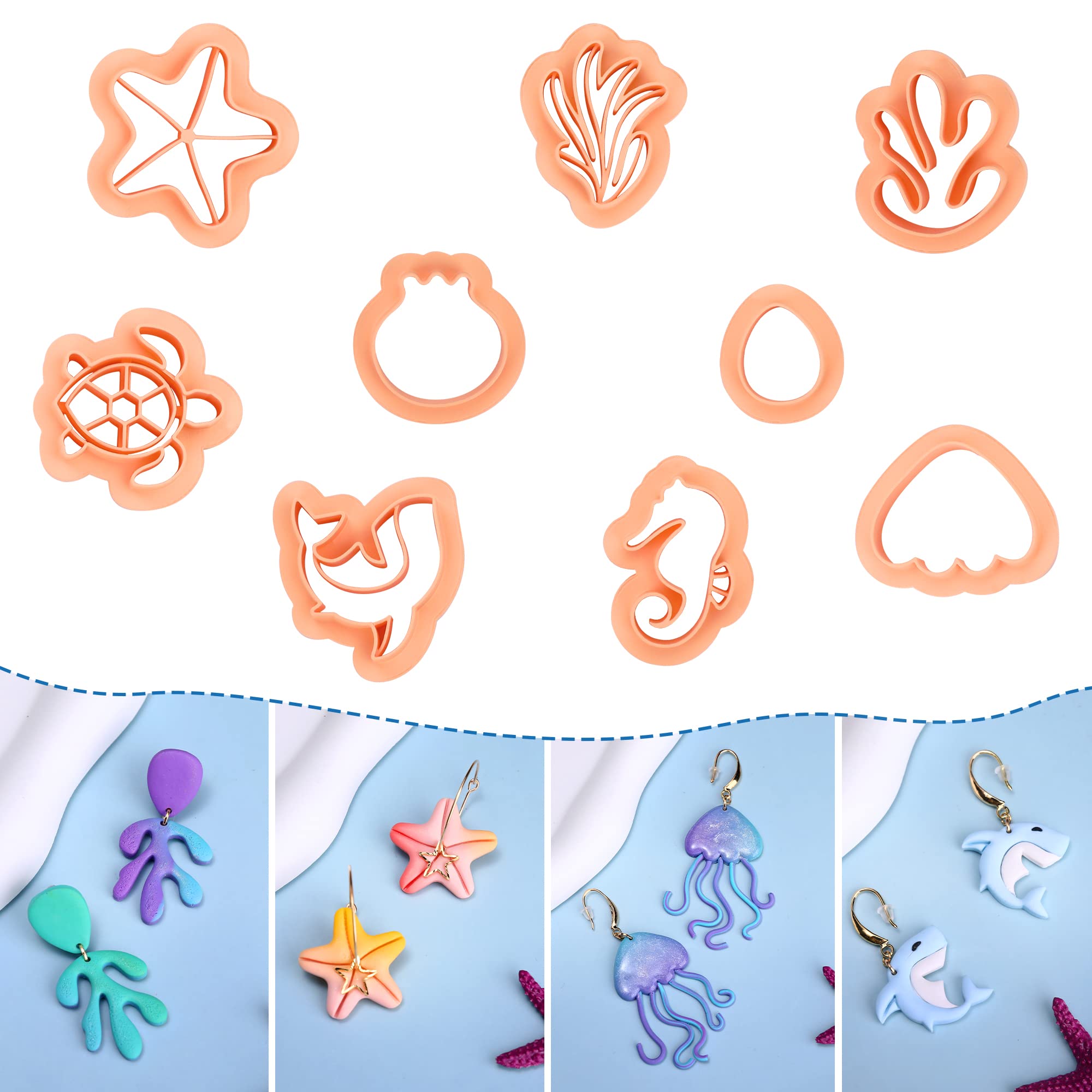 Puocaon Sea Stud Polymer Clay Cutters 9 Shapes