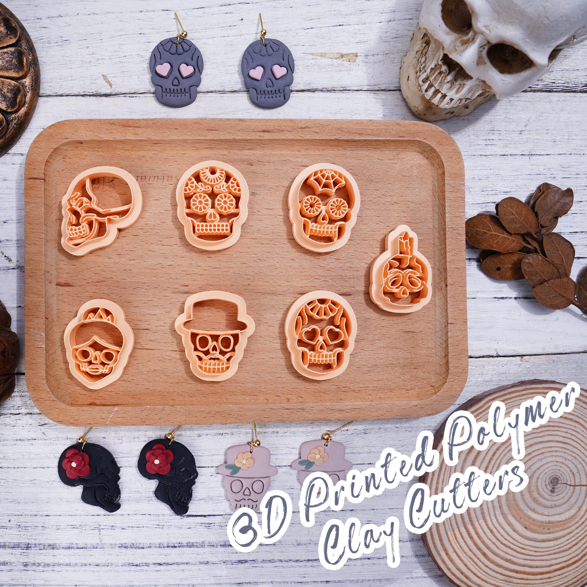 Puocaon Skull Polymer Clay Cutters7 Shapes