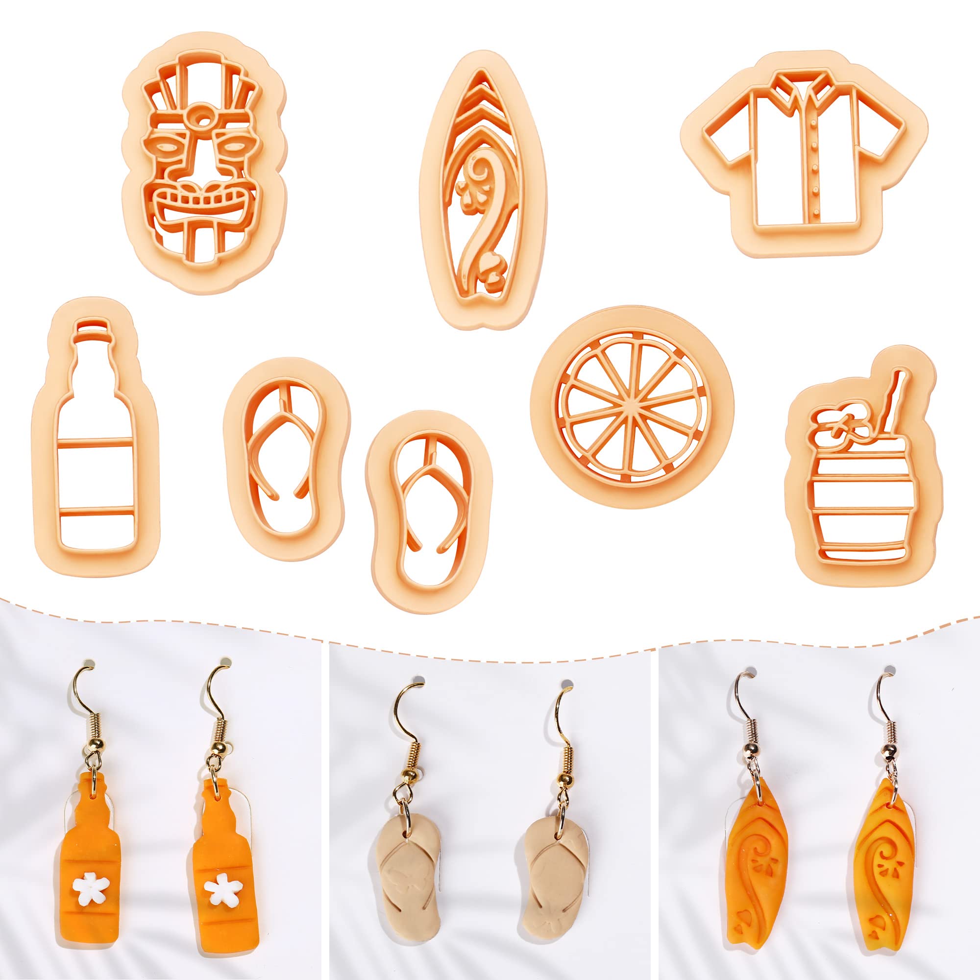 Puocaon Summer Clay Earring Cutters 8 Pcs