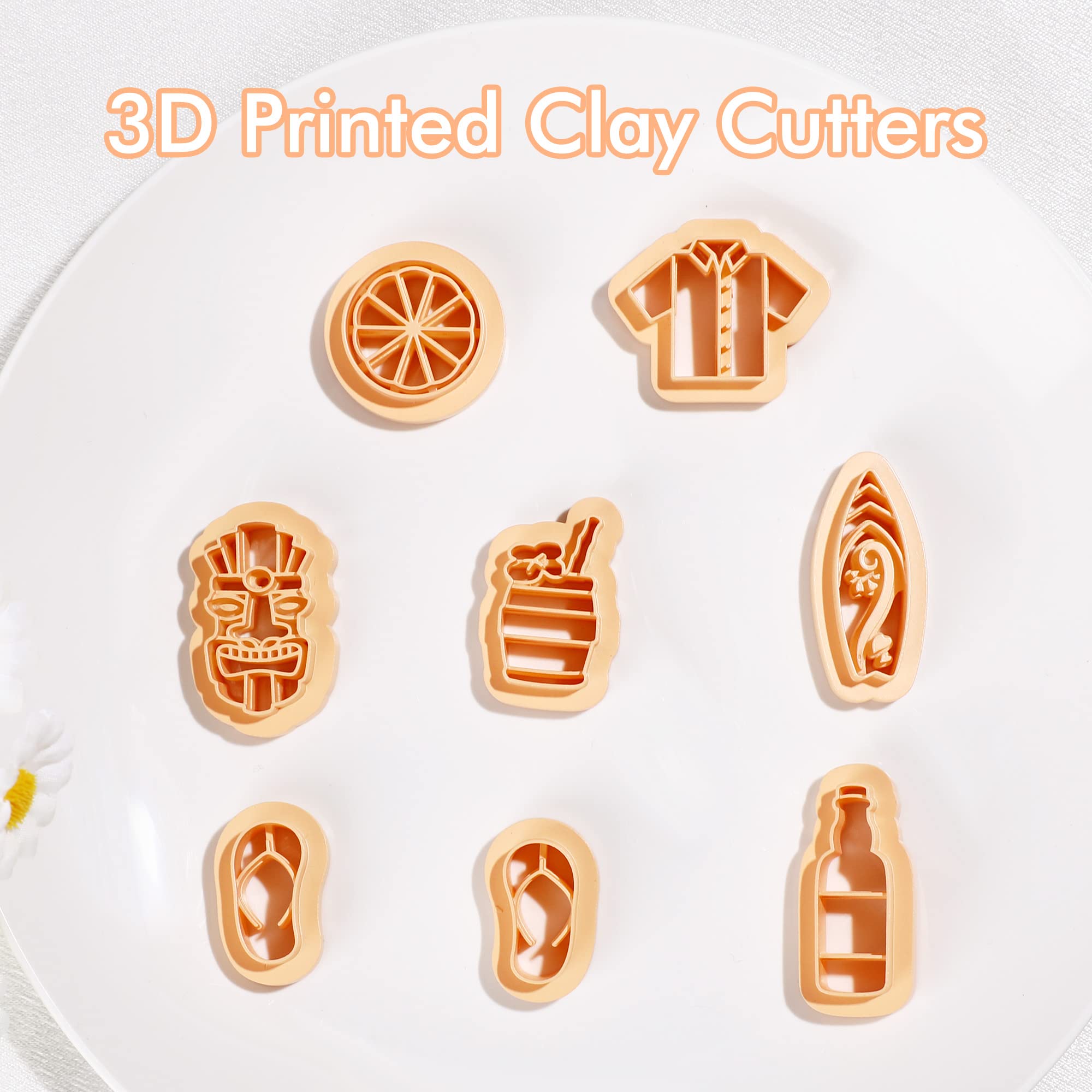 Puocaon Summer Clay Earring Cutters 8 Pcs