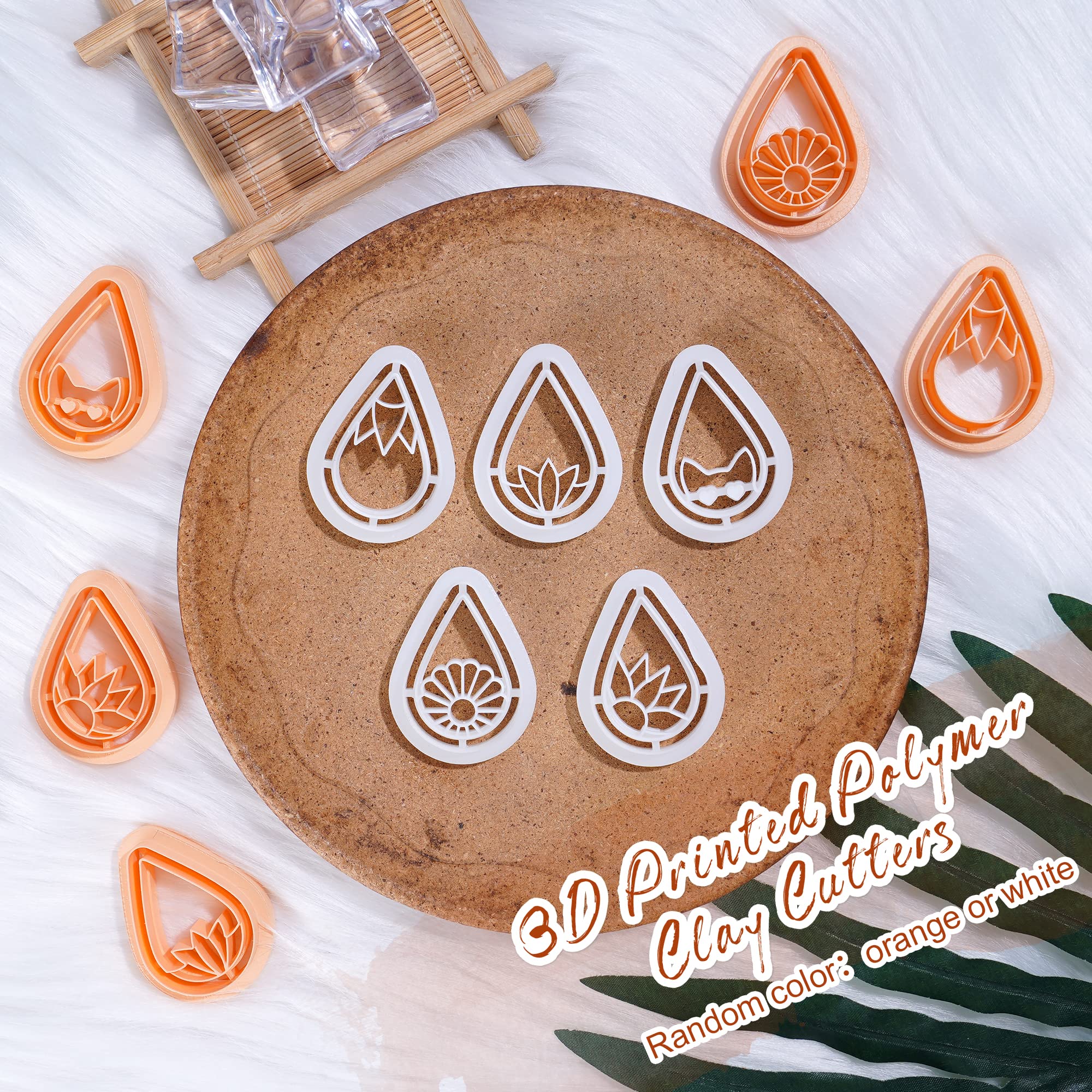 Puocaon Polymer Clay Cutters 5 Shapes Teardrop Sunflower