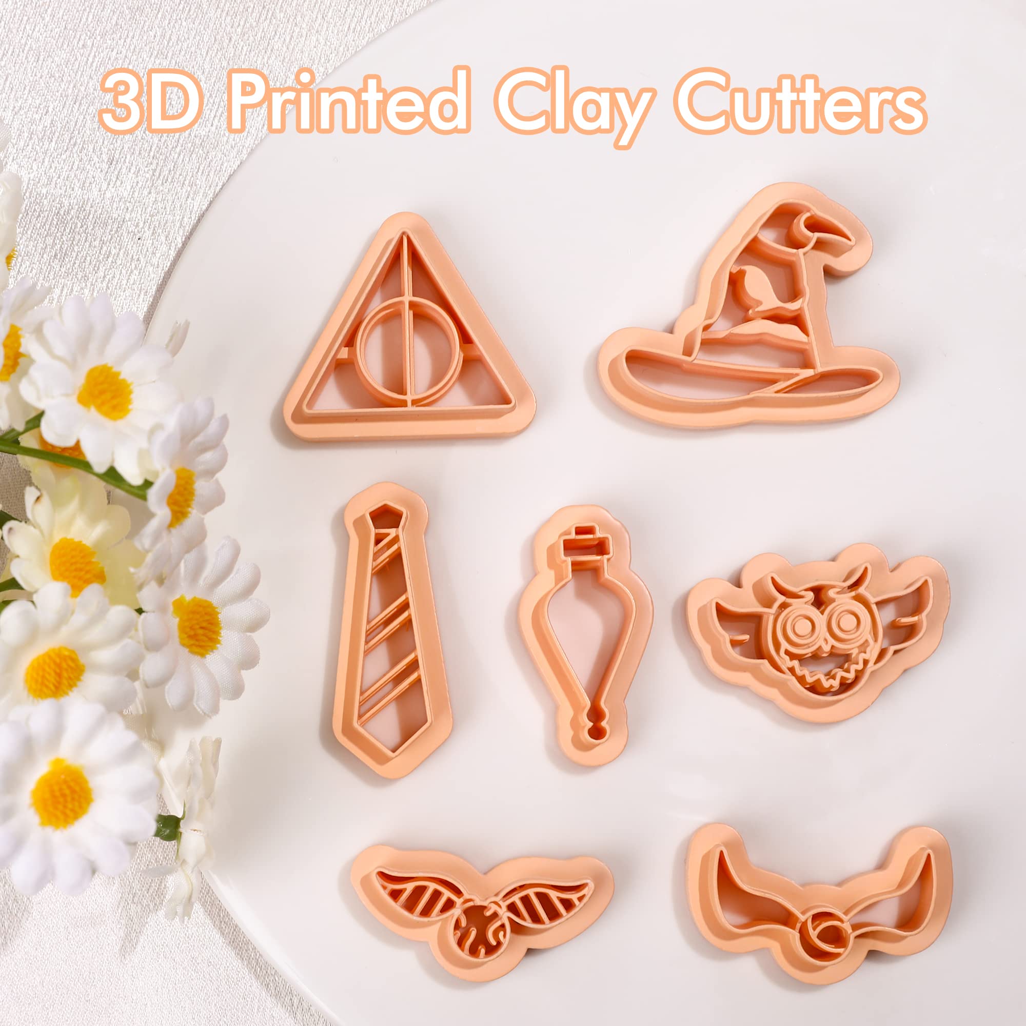 Puocaon Wizard Hat Clay Earring Cutters Magic Owl 7 Pcs