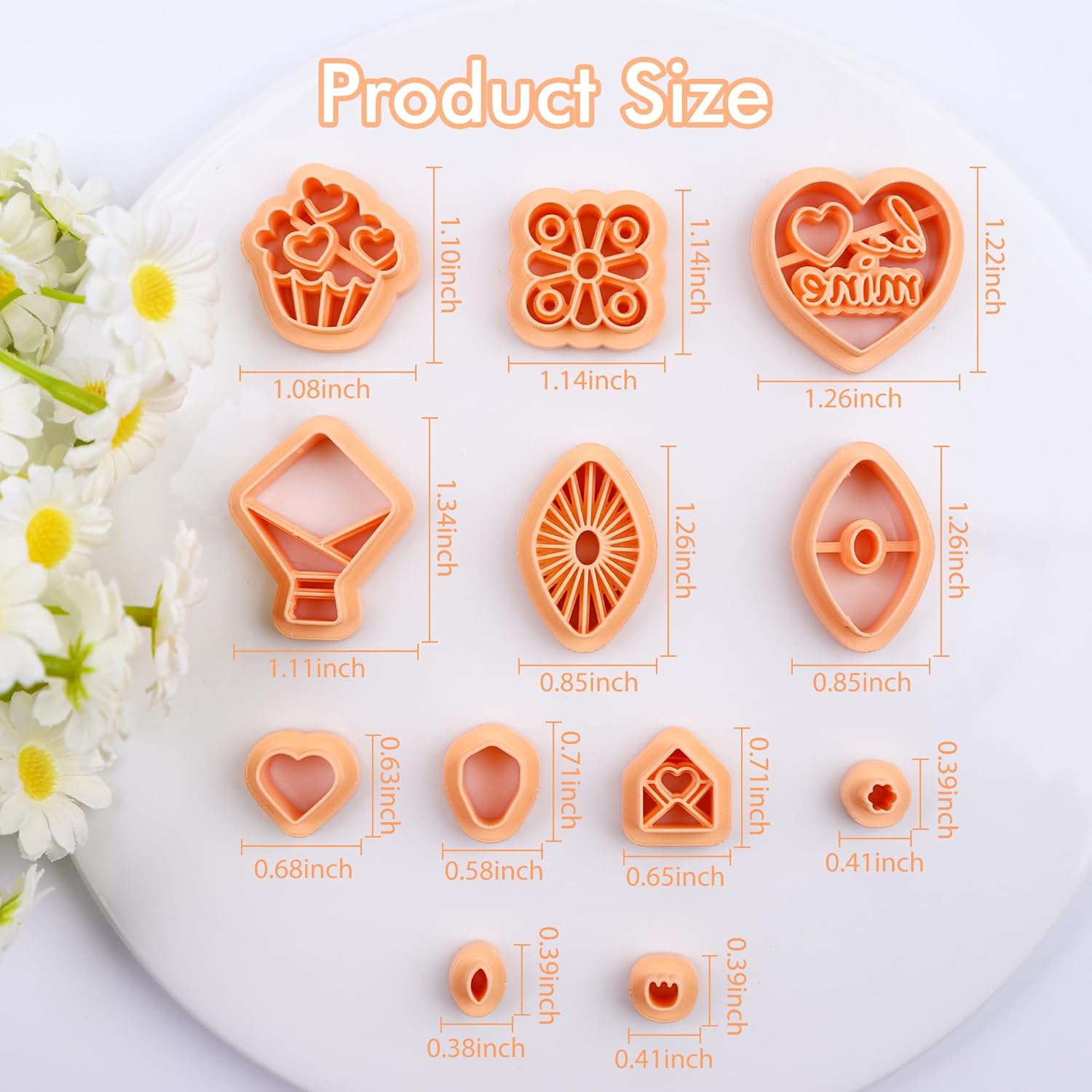 Puocaon Valentines Polymer Clay Cutters 12 Pcs