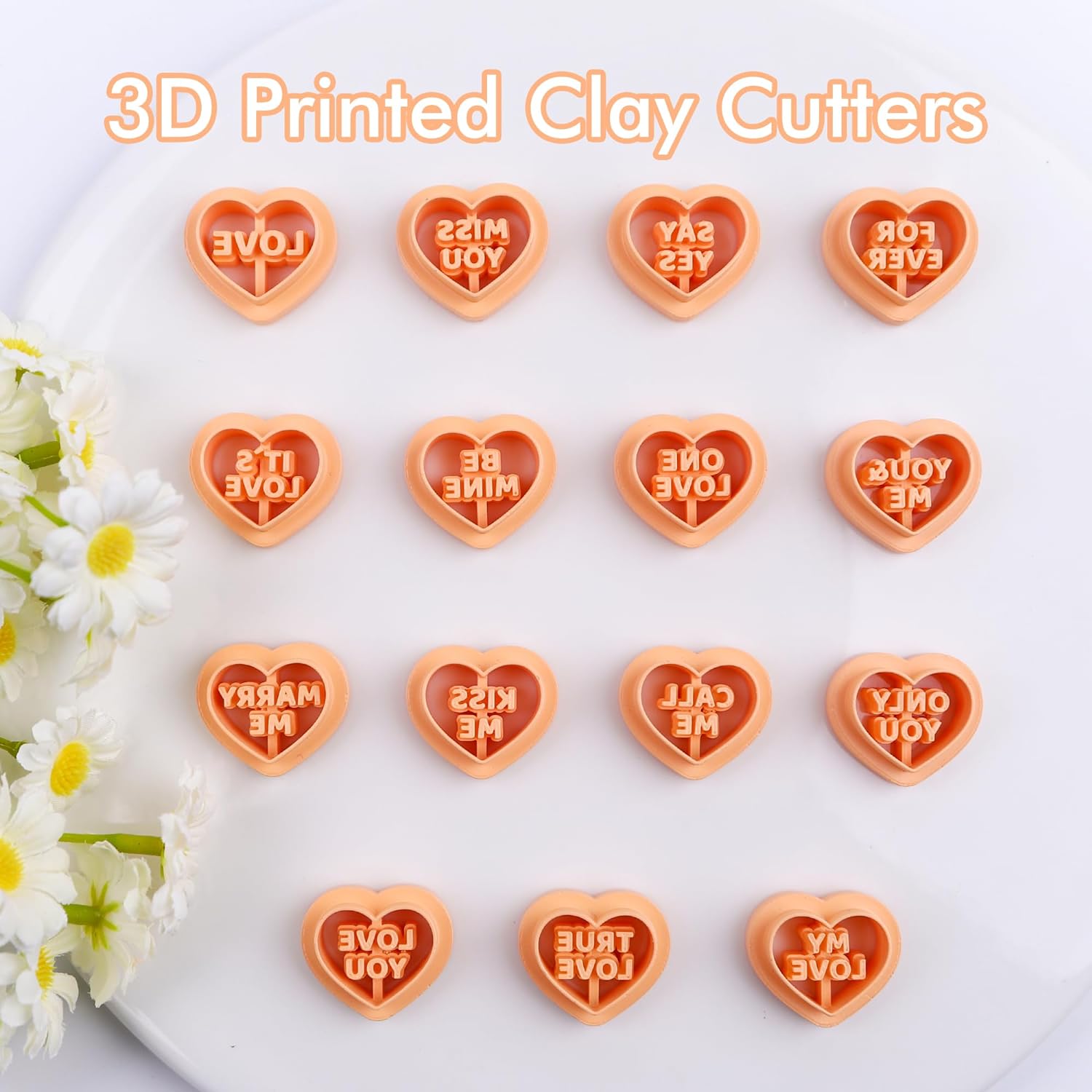 Puocaon Letters Valentines Clay Cutters 15 Pcs