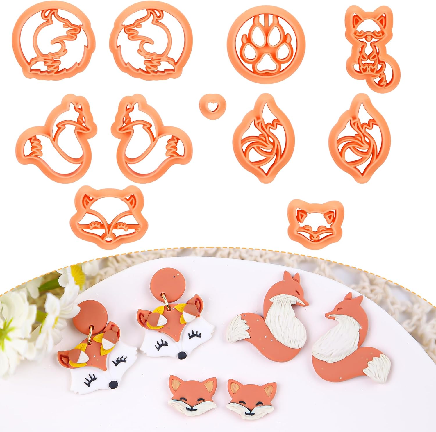  Puocaon 70s Valentines Clay Cutters - 10 Pcs Clay