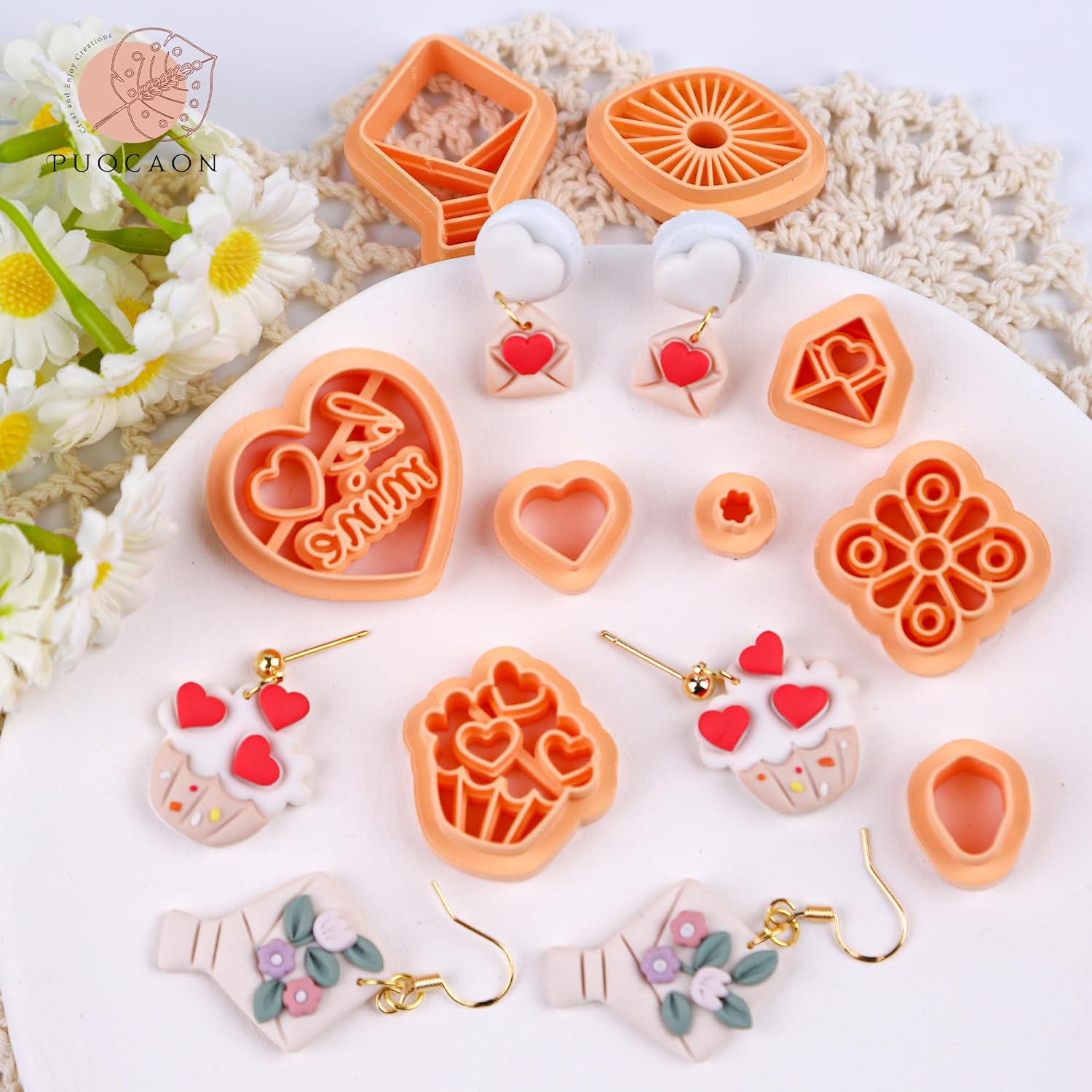 Puocaon Valentines Polymer Clay Cutters 12 Pcs