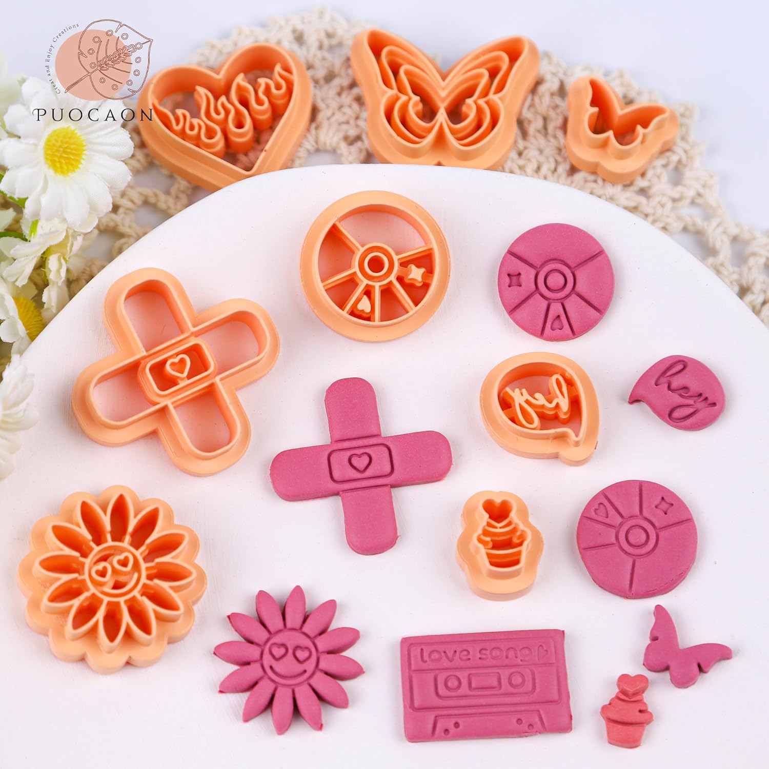 Puocaon Valentines Polymer Clay Cutters 9 Pcs